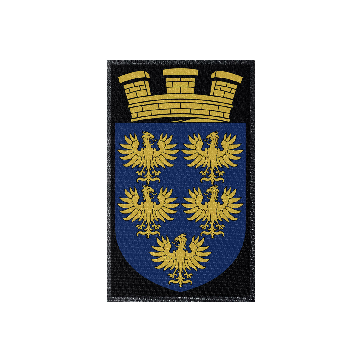 Wappen Niederösterreich 50x84mm Schwarz, Klett Patch