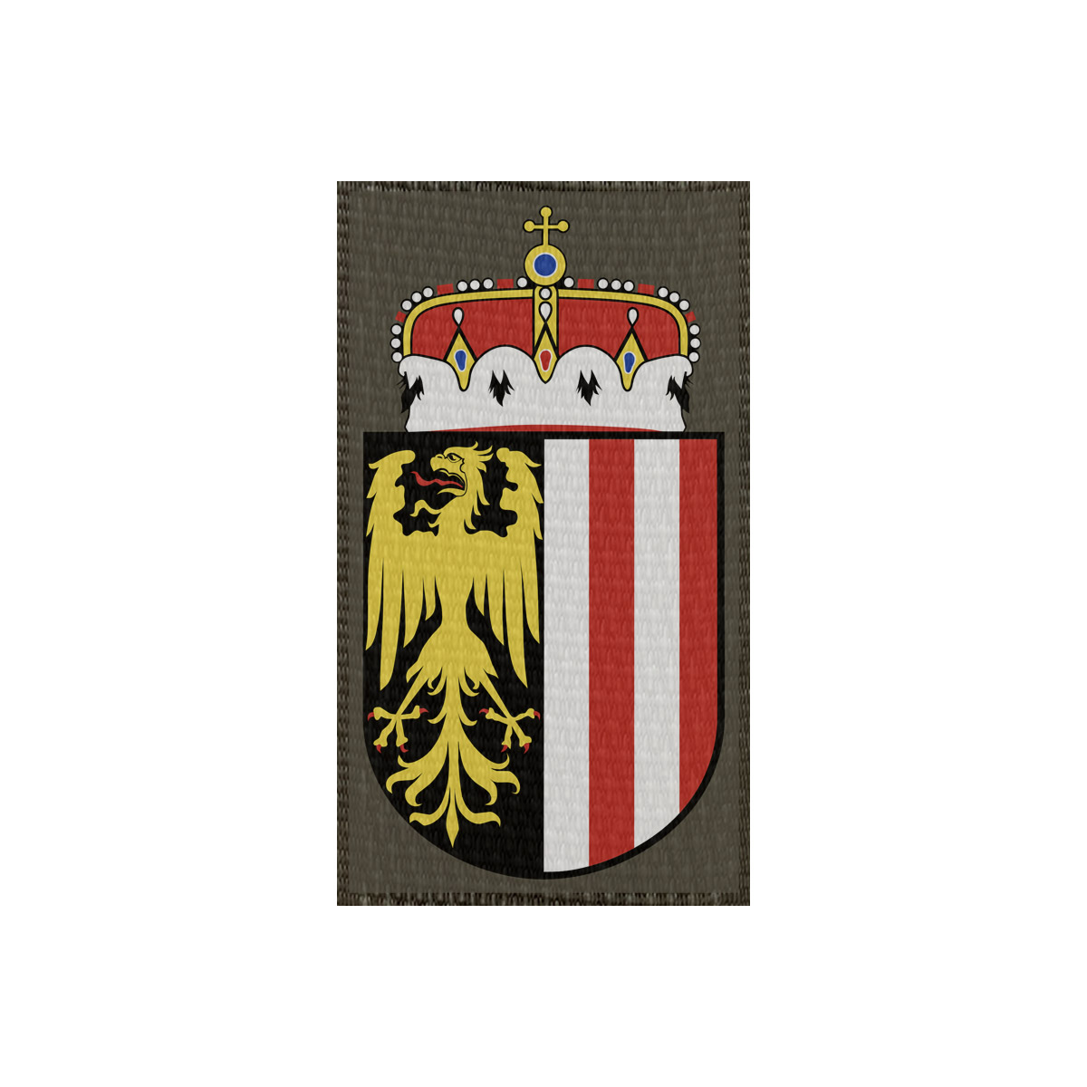 Wappen Oberösterreich 50x90mm Oliv, Klett Patch