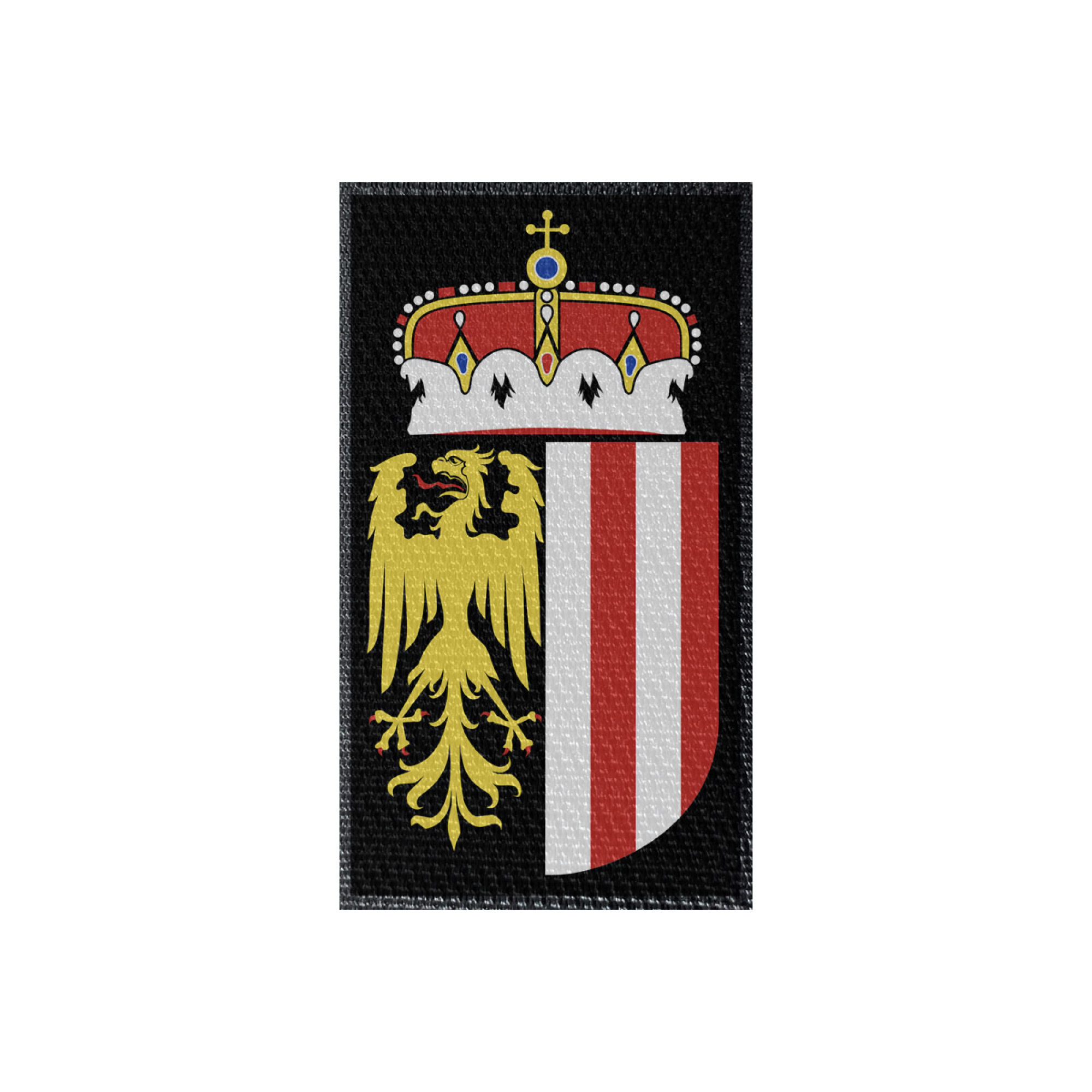 Wappen Oberösterreich 50x90mm Schwarz, Klett Patch