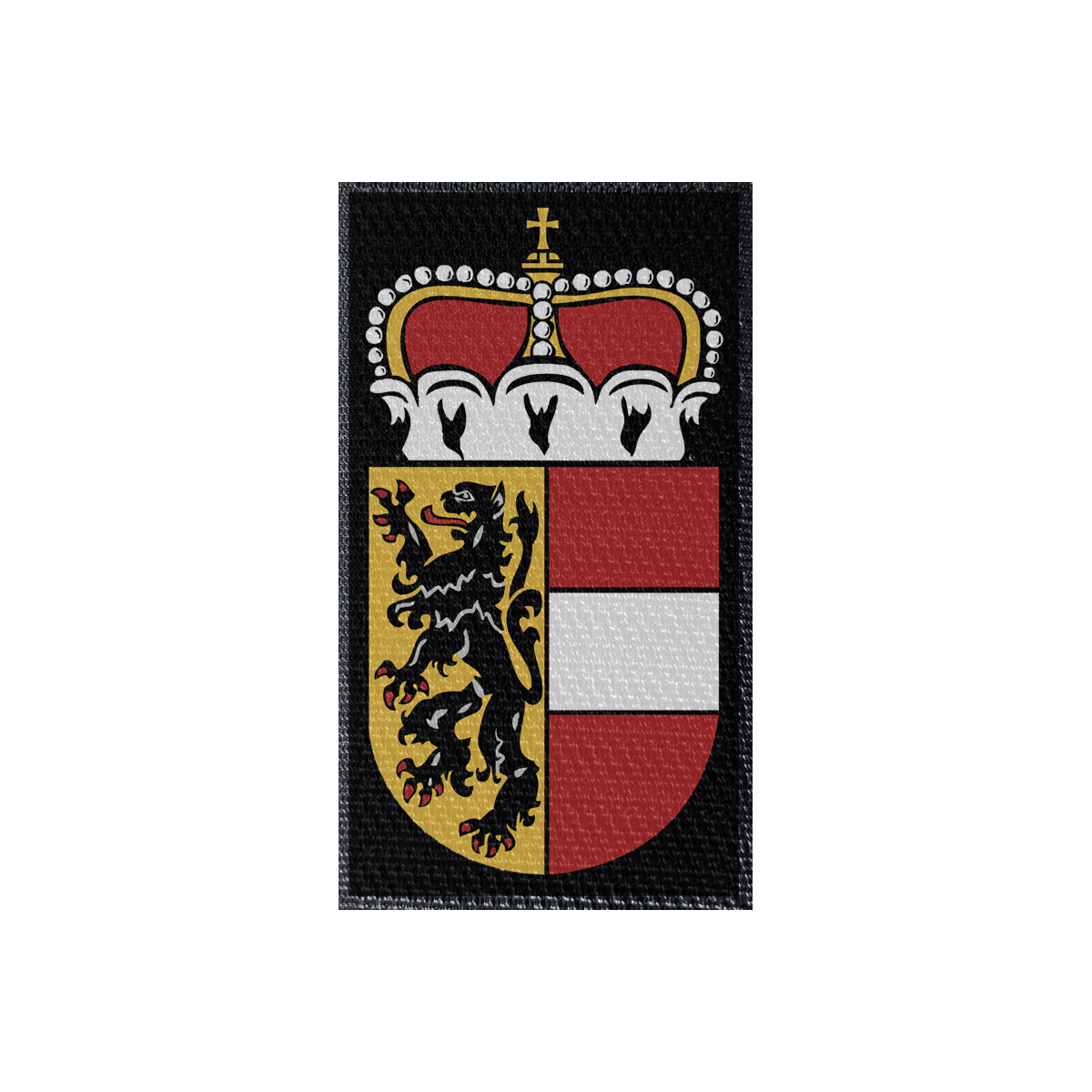 Wappen Salzburg 50x90mm Schwarz, Klett Patch
