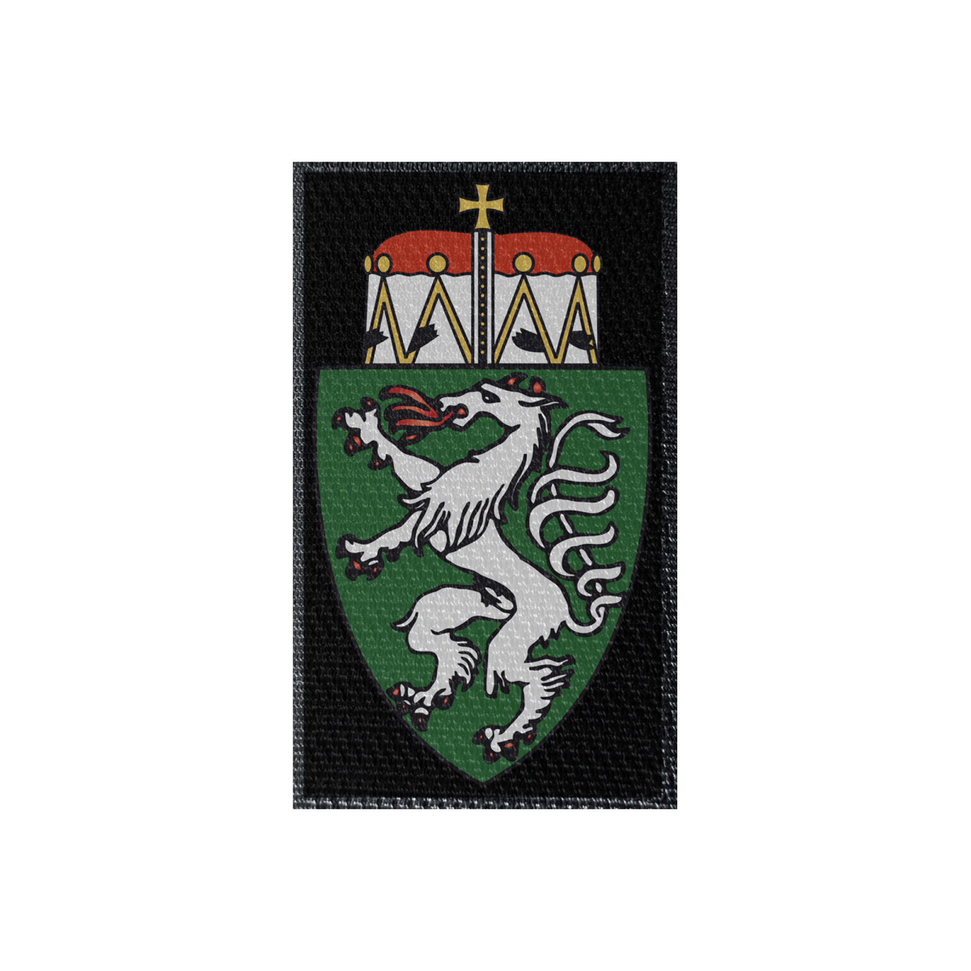 Wappen Steiermark 50x88mm Schwarz, Klett Patch