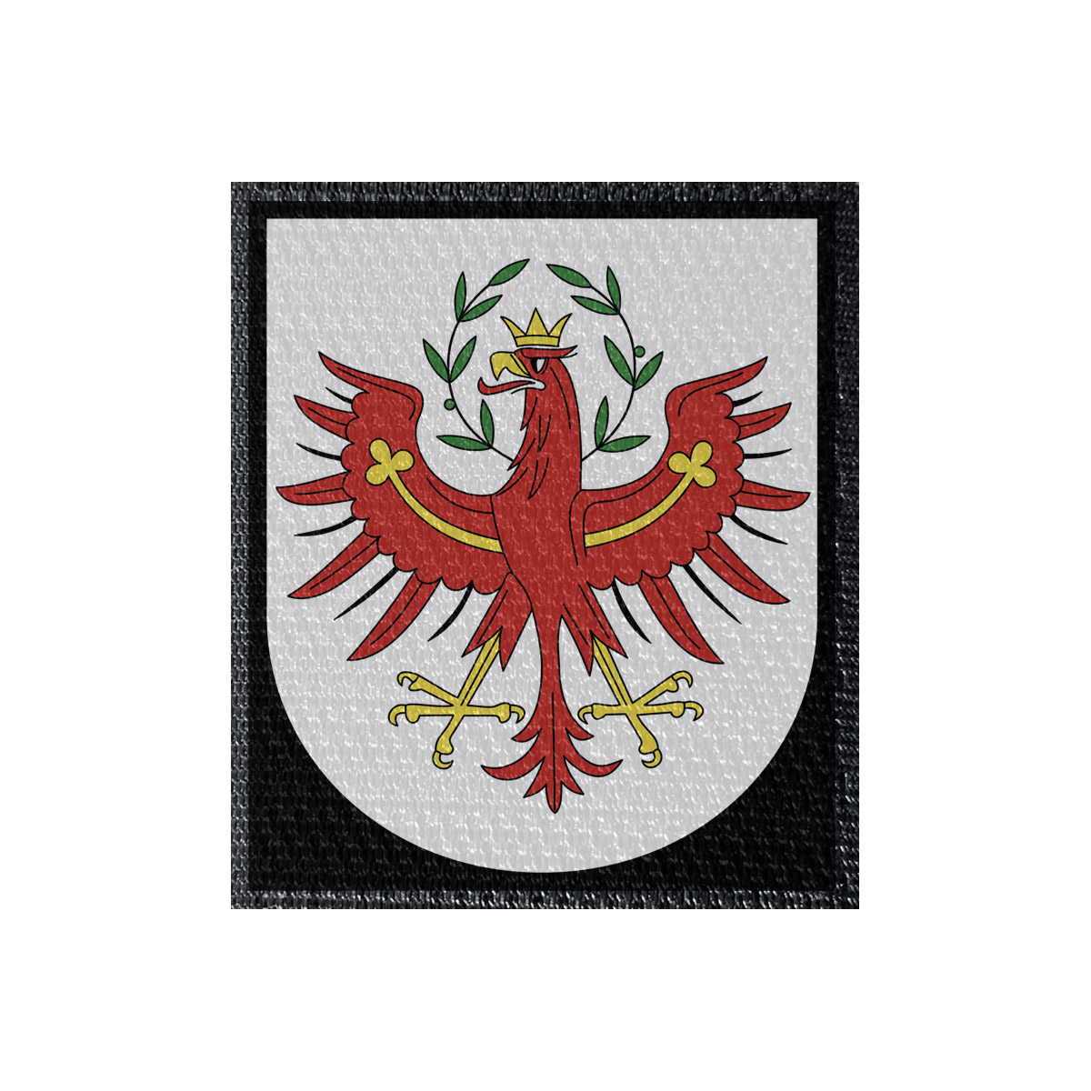 Wappen Tirol 50x60mm Schwarz, Klett Patch