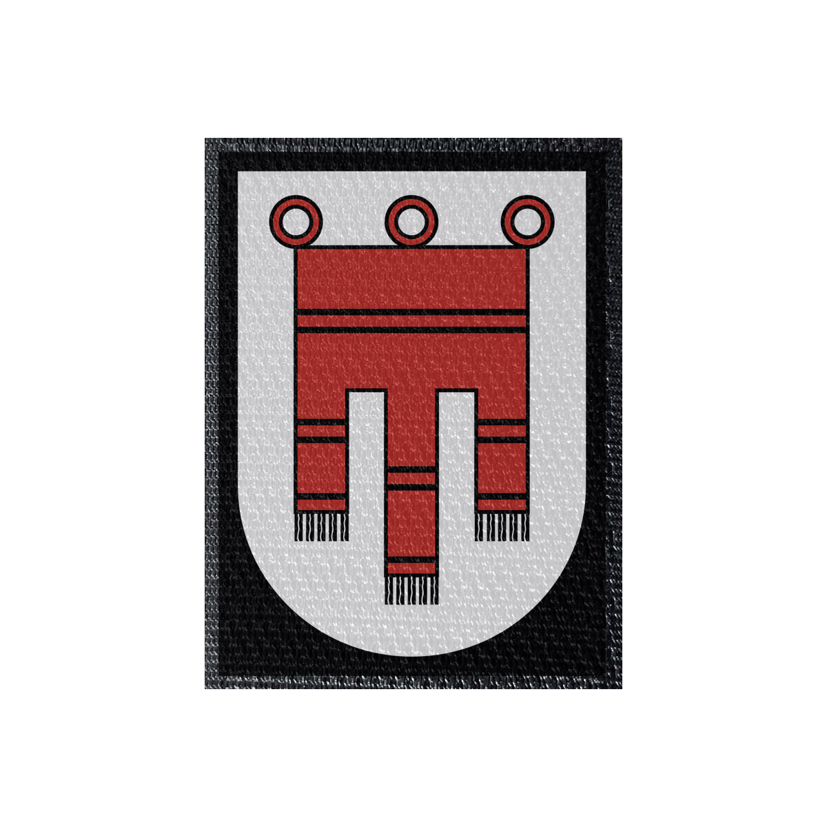 Wappen Vorarlberg 50x68mm Schwarz, Klett Patch