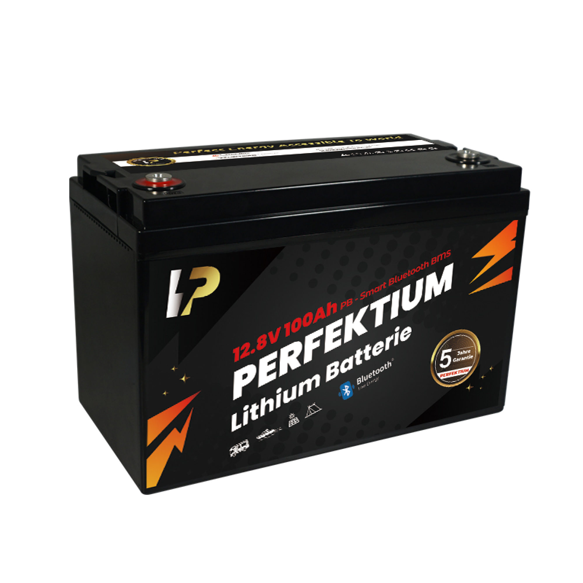 Perfektium LiFePO4 PB-12.8V 100Ah – Lithium Batterie Smart BMS mit Bluetooth – 6 Jahre Garantie