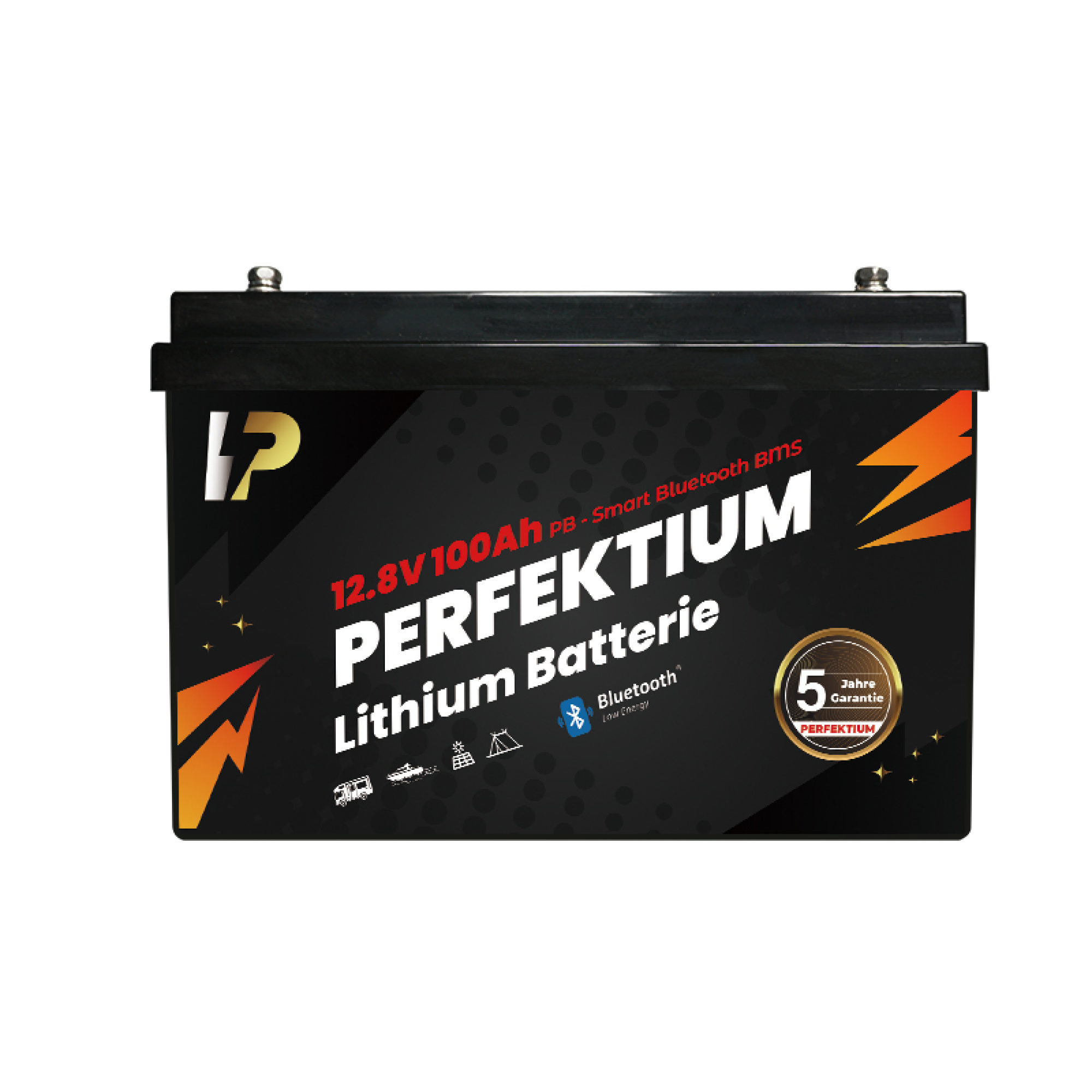 Perfektium LiFePO4 PB-12.8V 100Ah – Lithium Batterie Smart BMS mit Bluetooth – 6 Jahre Garantie