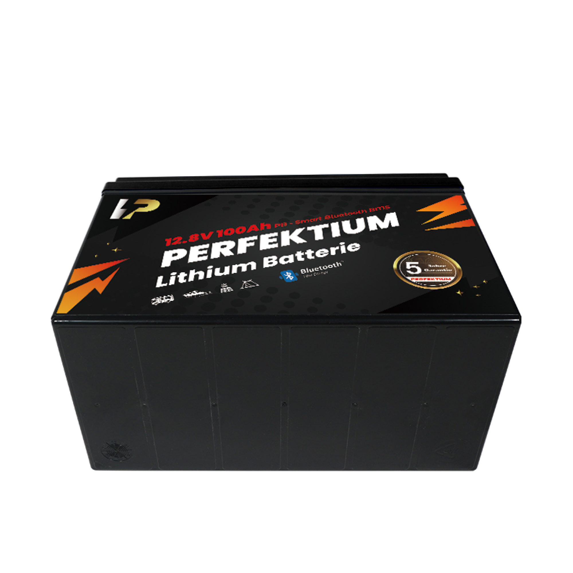 Perfektium LiFePO4 PB-12.8V 100Ah – Lithium Batterie Smart BMS mit Bluetooth – 6 Jahre Garantie