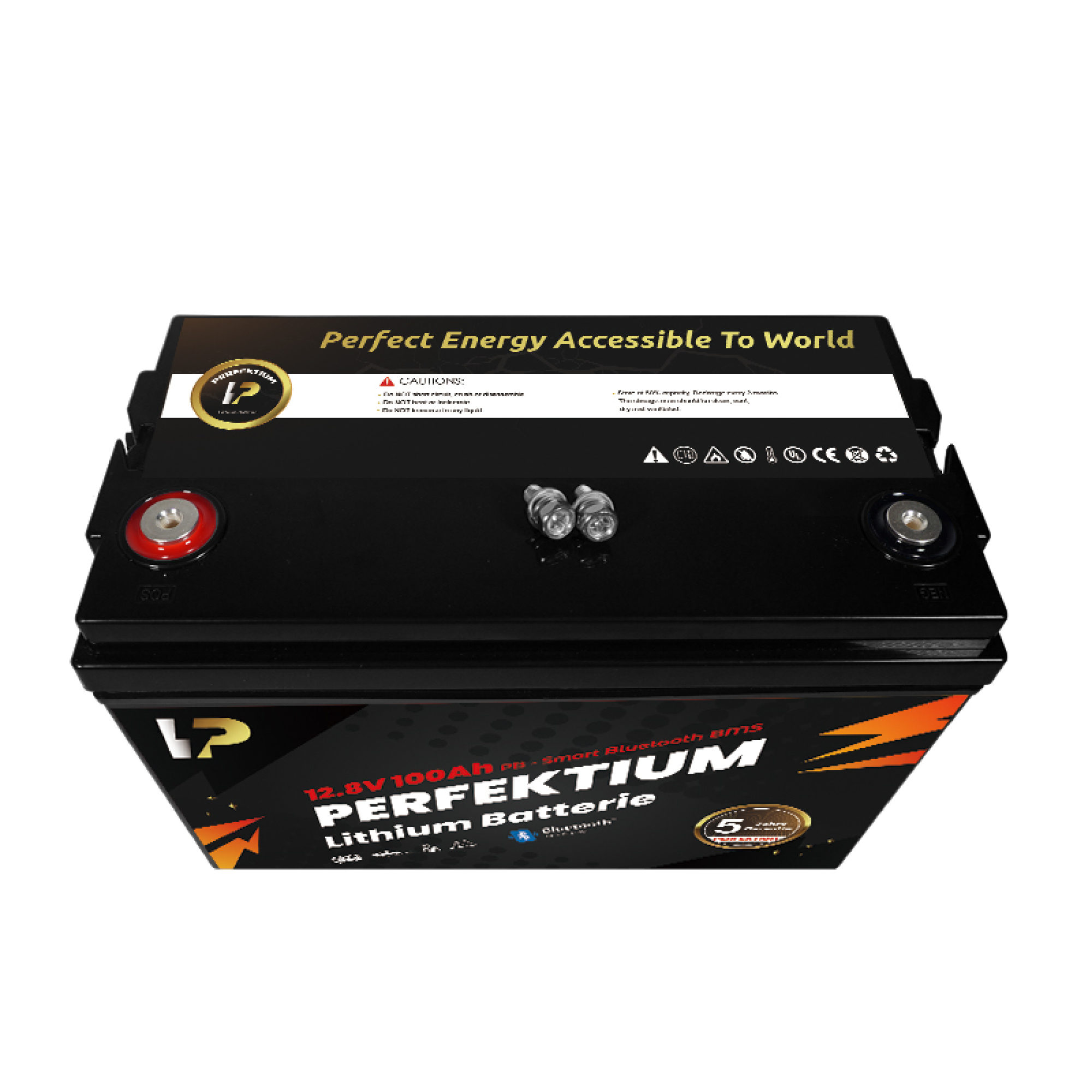 Perfektium LiFePO4 PB-12.8V 100Ah – Lithium Batterie Smart BMS mit Bluetooth – 6 Jahre Garantie