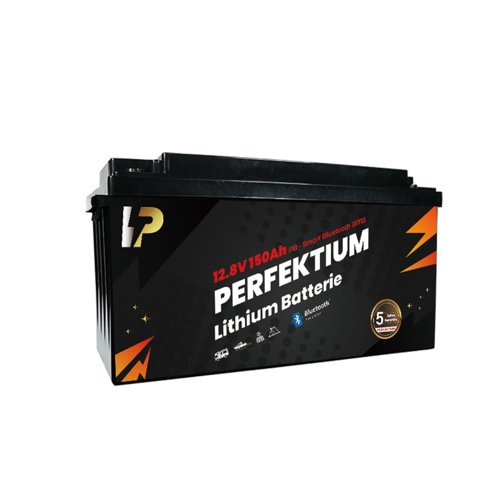 Perfektium LiFePO4 PB-12.8V 150Ah – Lithium Batterie Smart BMS mit Bluetooth – 6 Jahre Garantie