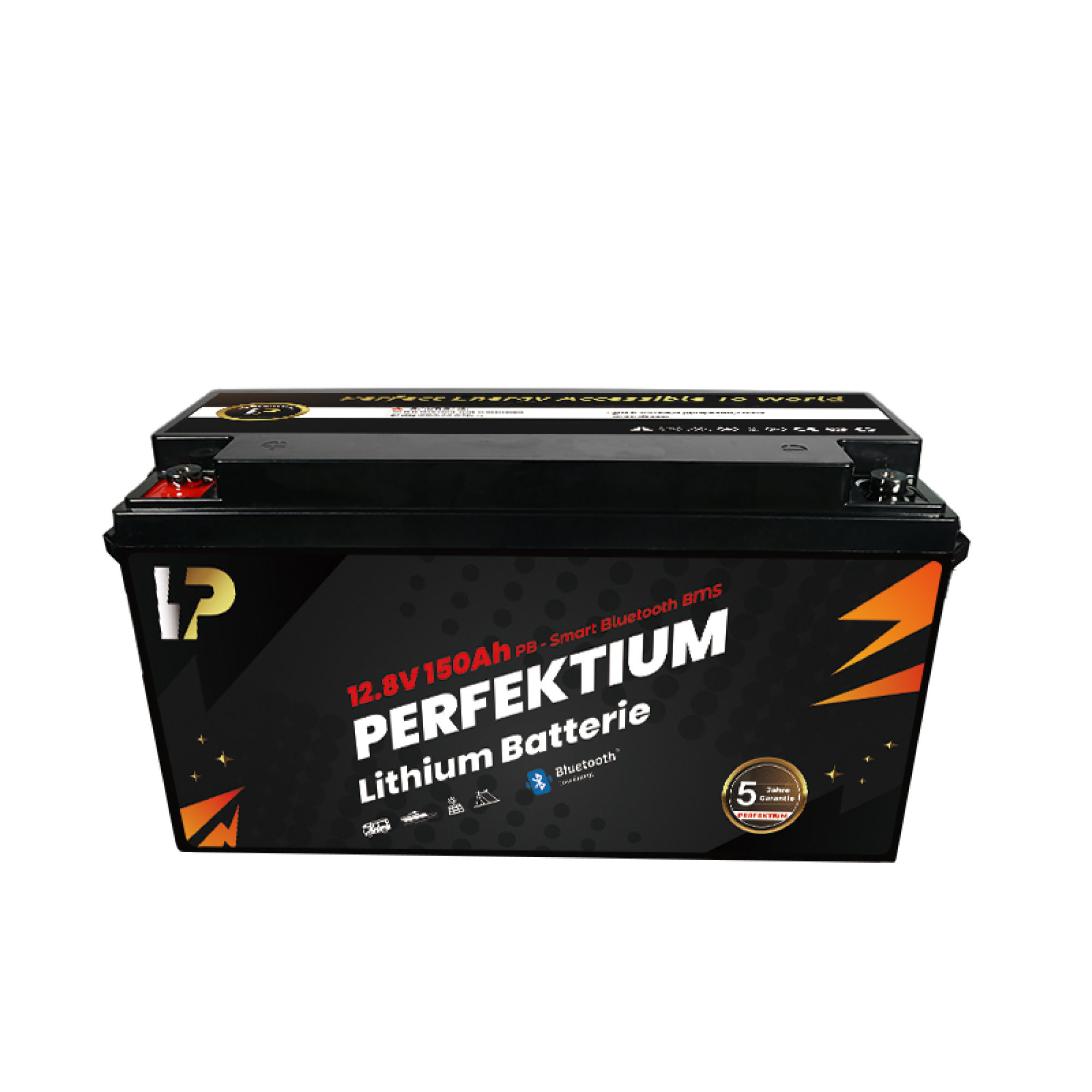 Perfektium LiFePO4 PB-12.8V 150Ah – Lithium Batterie Smart BMS mit Bluetooth – 6 Jahre Garantie