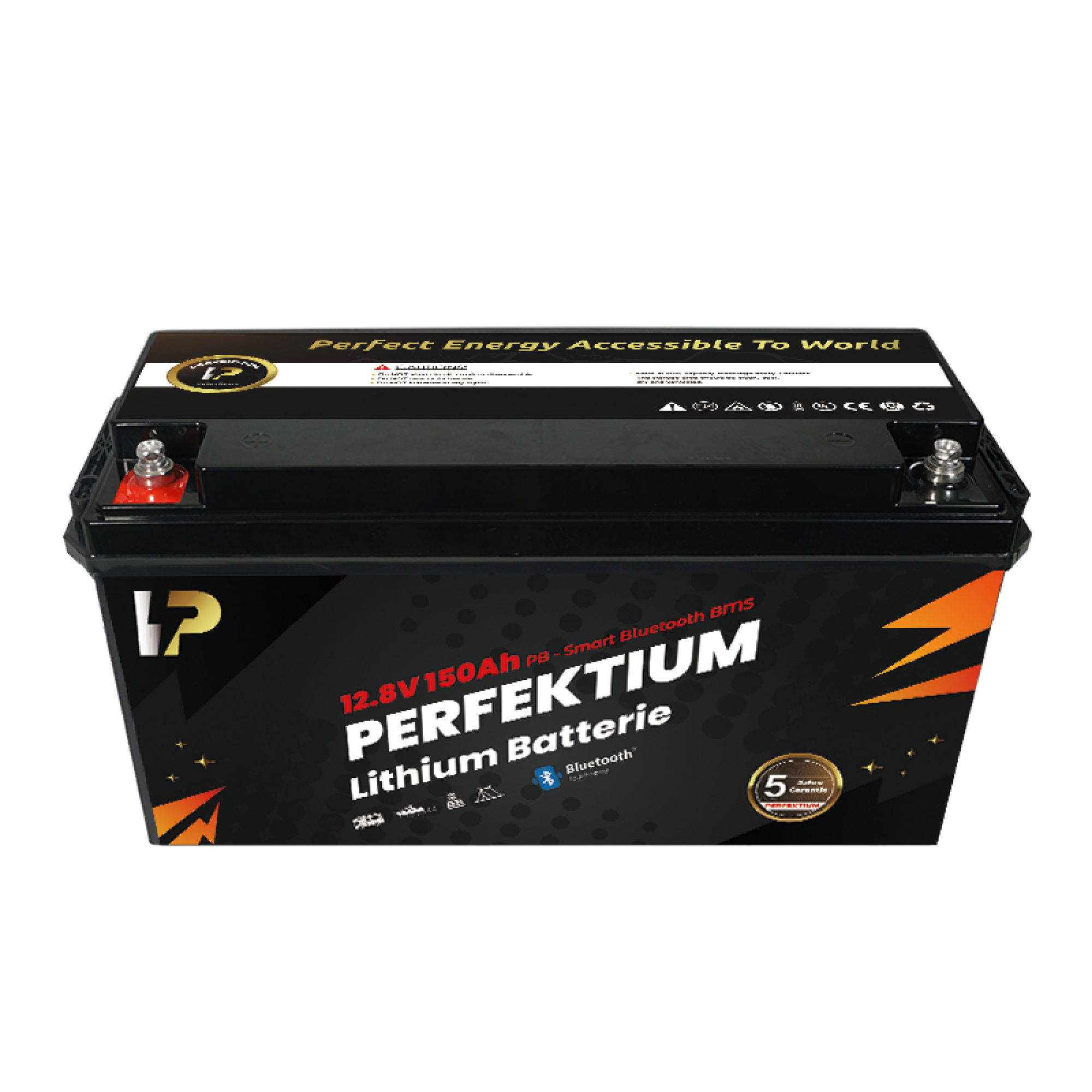 Perfektium LiFePO4 PB-12.8V 150Ah – Lithium Batterie Smart BMS mit Bluetooth – 6 Jahre Garantie