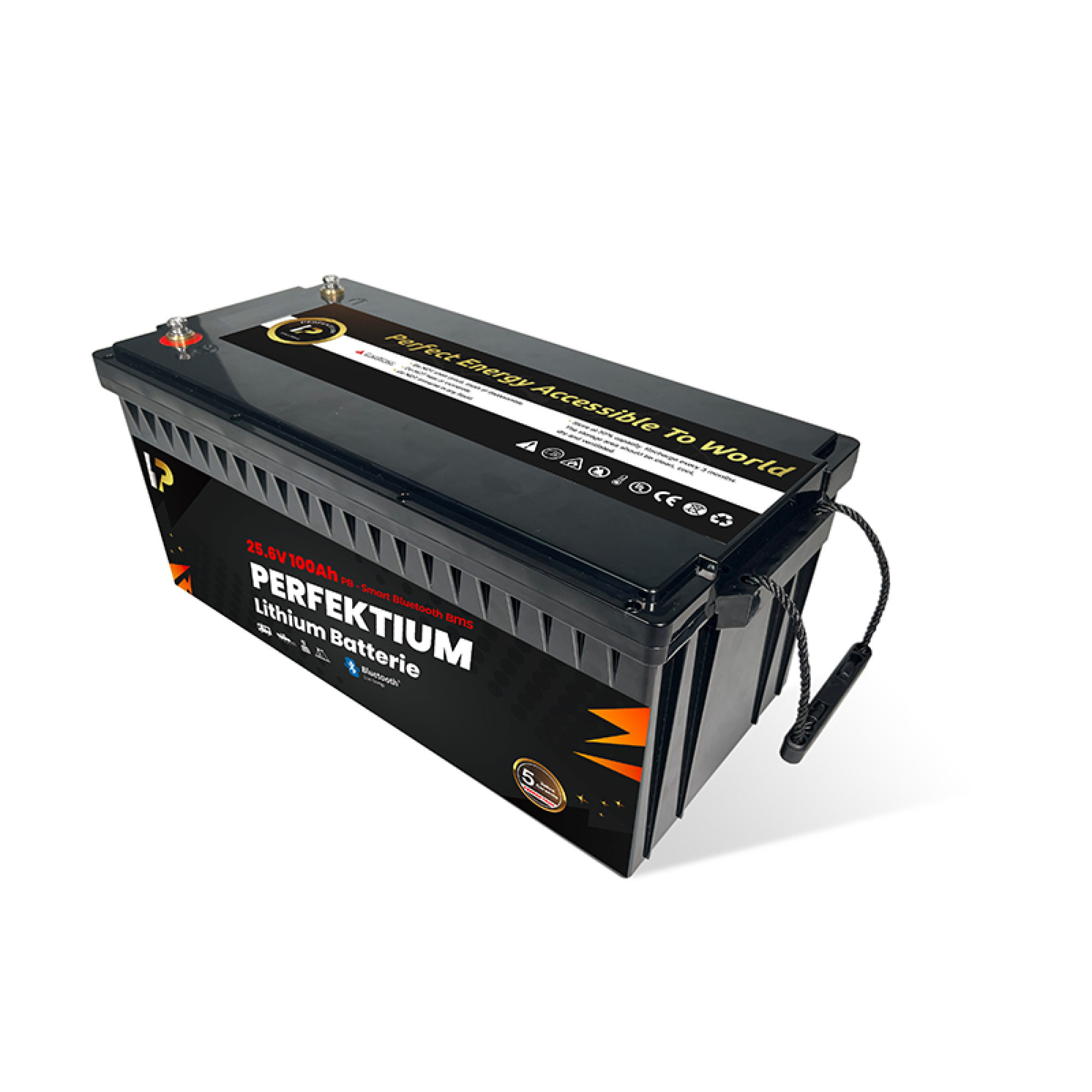 Perfektium LiFePO4 PB-25.6V 100Ah – Lithium Batterie Smart BMS mit Bluetooth – 5 Jahre Garantie