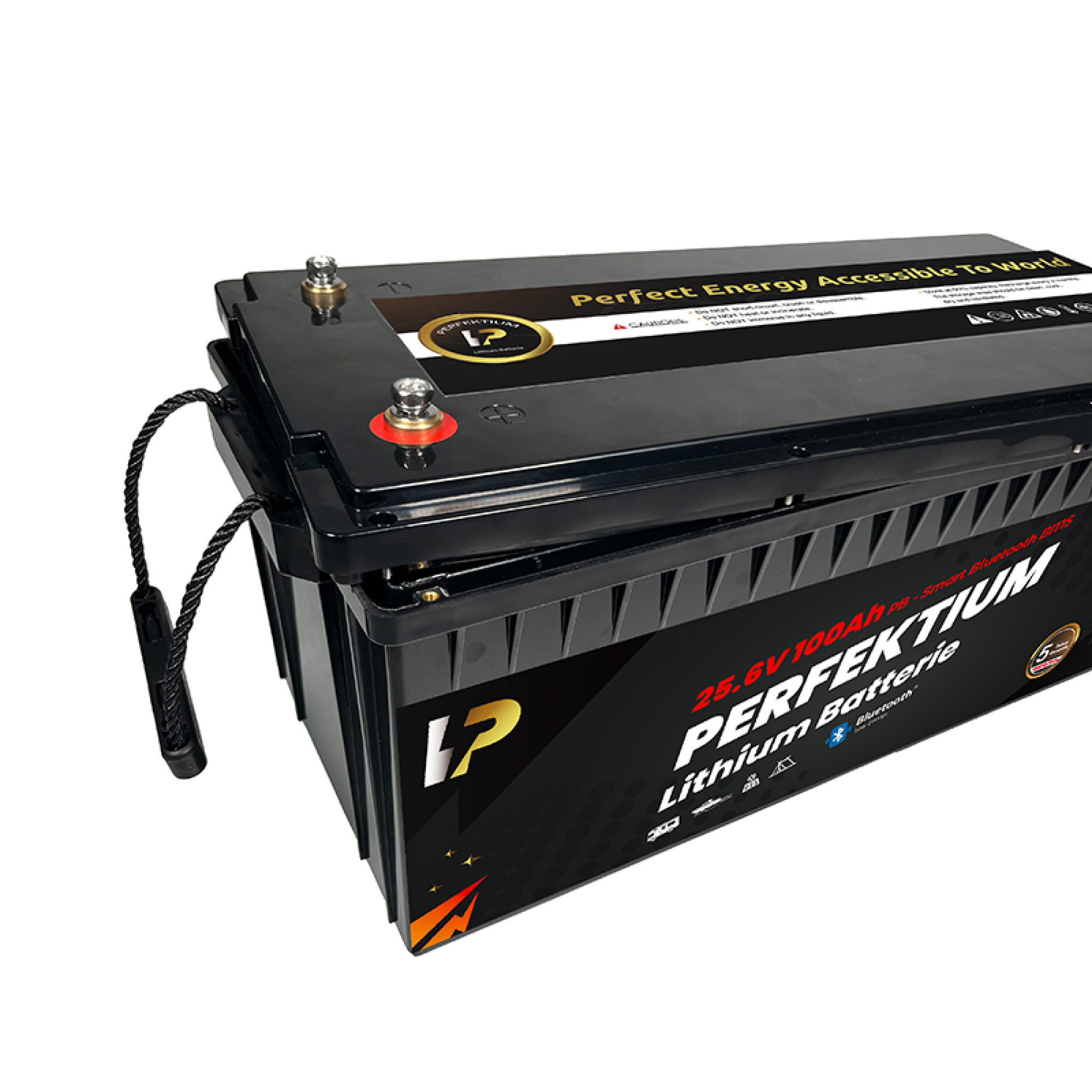 Perfektium LiFePO4 PB-25.6V 100Ah – Lithium Batterie Smart BMS mit Bluetooth – 5 Jahre Garantie
