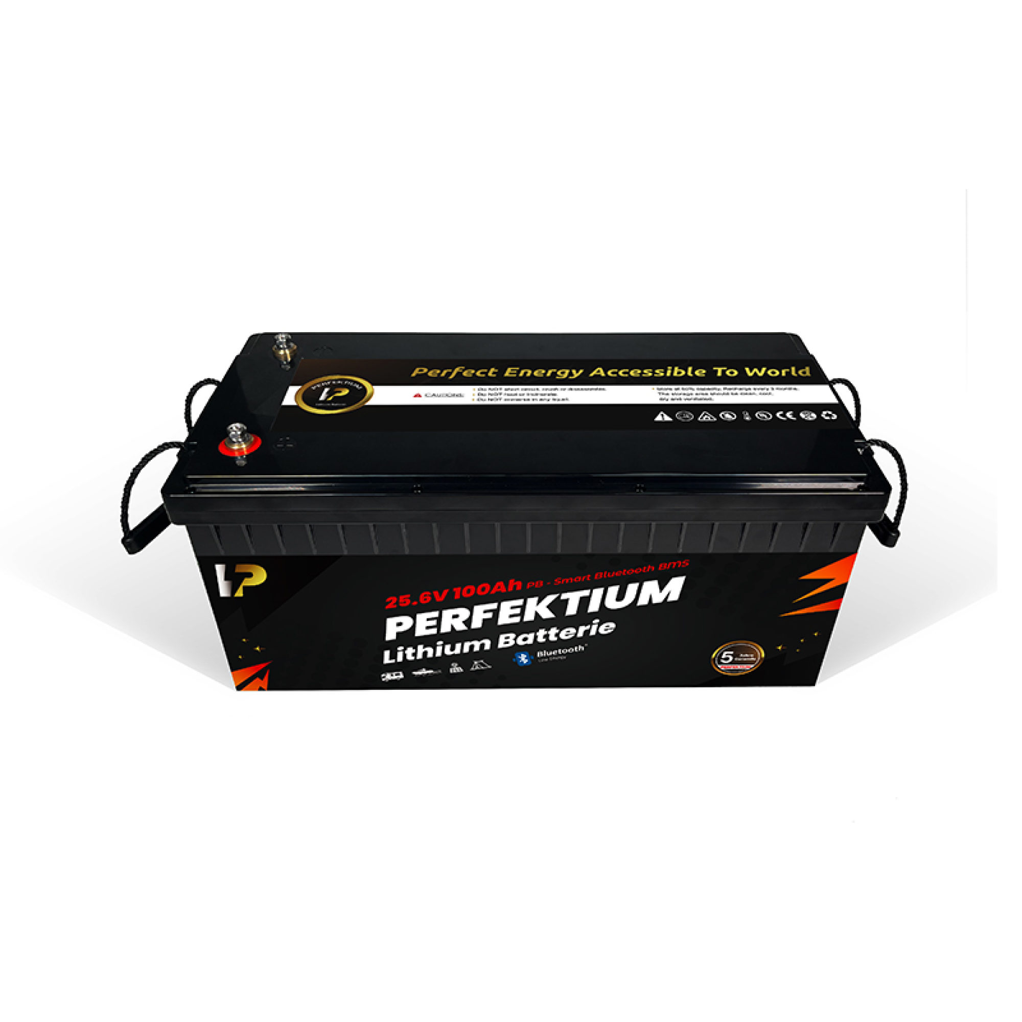 Perfektium LiFePO4 PB-25.6V 100Ah – Lithium Batterie Smart BMS mit Bluetooth – 5 Jahre Garantie
