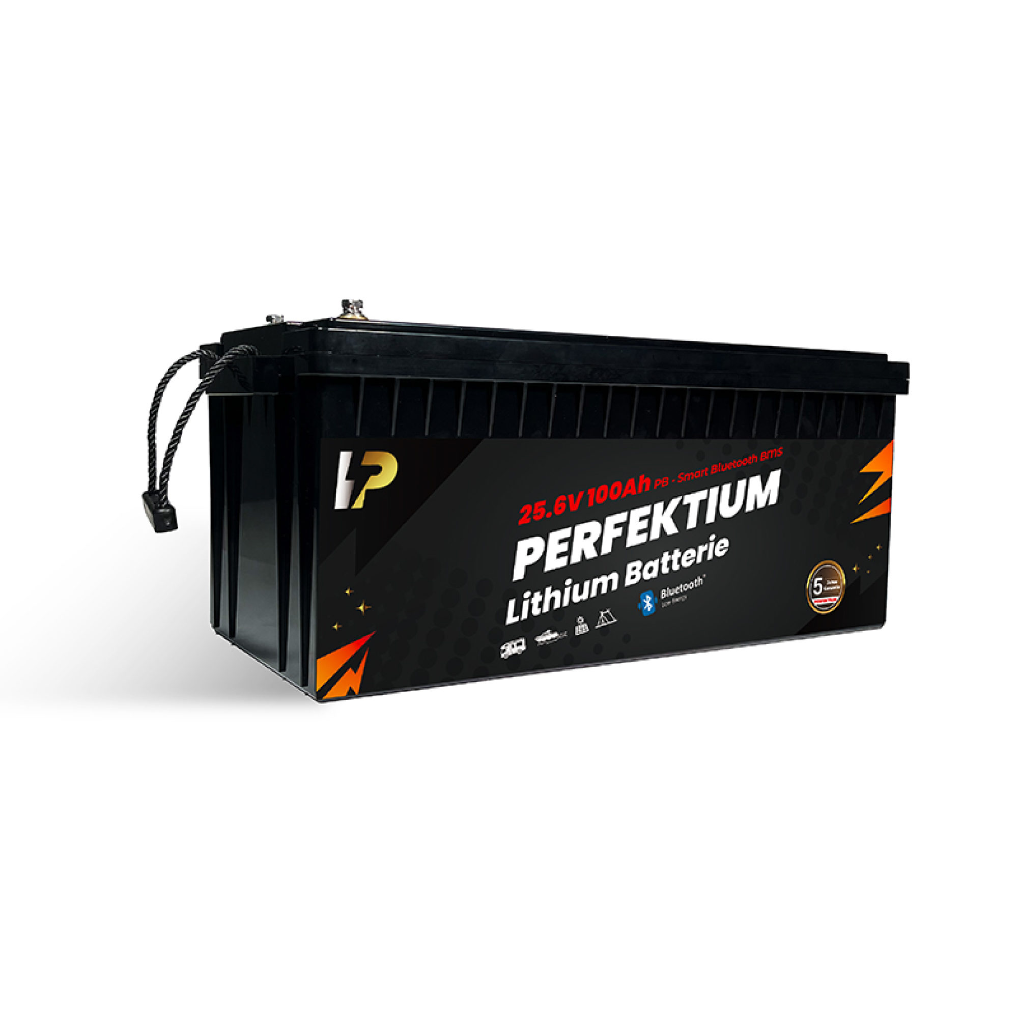 Perfektium LiFePO4 PB-25.6V 100Ah – Lithium Batterie Smart BMS mit Bluetooth – 5 Jahre Garantie