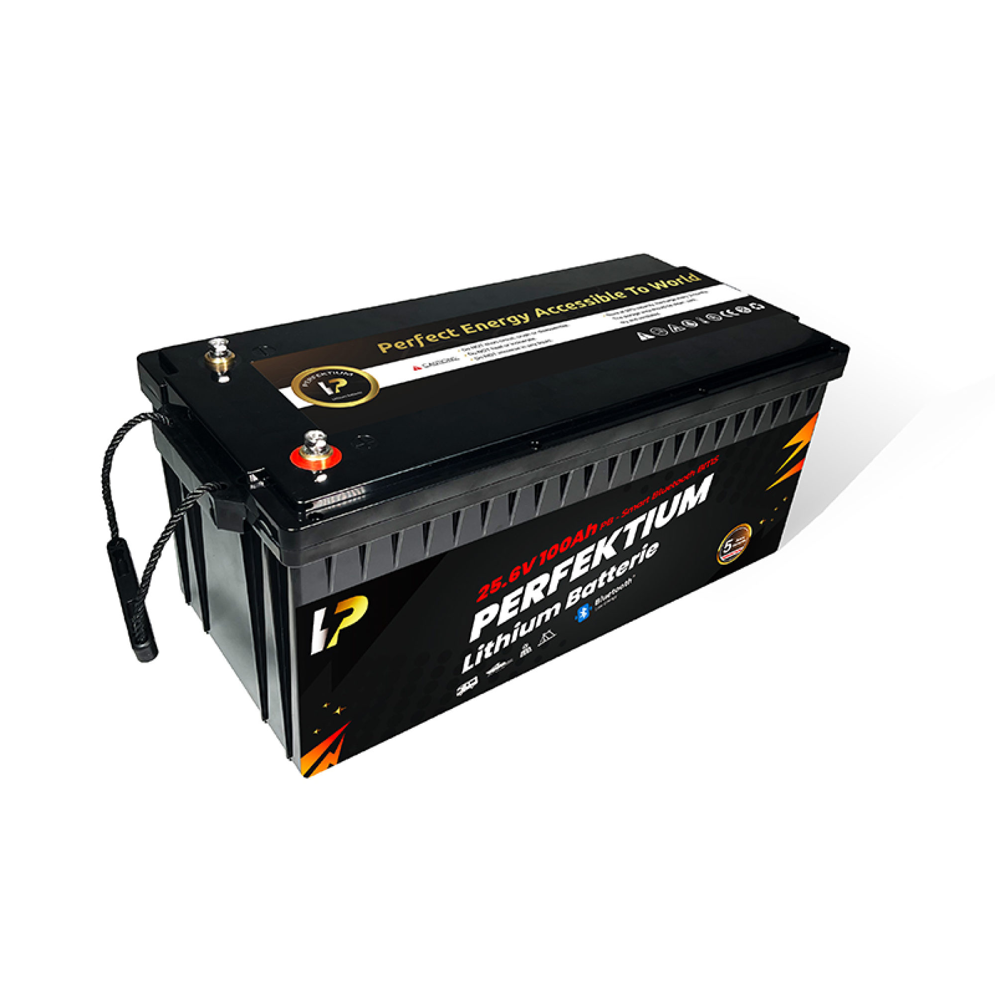 Perfektium LiFePO4 PB-25.6V 100Ah – Lithium Batterie Smart BMS mit Bluetooth – 5 Jahre Garantie