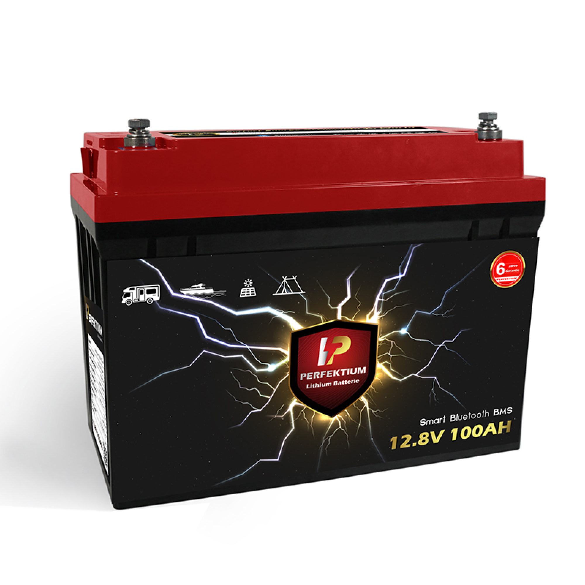 Perfektium LiFePO4 PF-12.8V 100Ah – Lithium Batterie Smart BMS mit Bluetooth – 6 Jahre Garantie