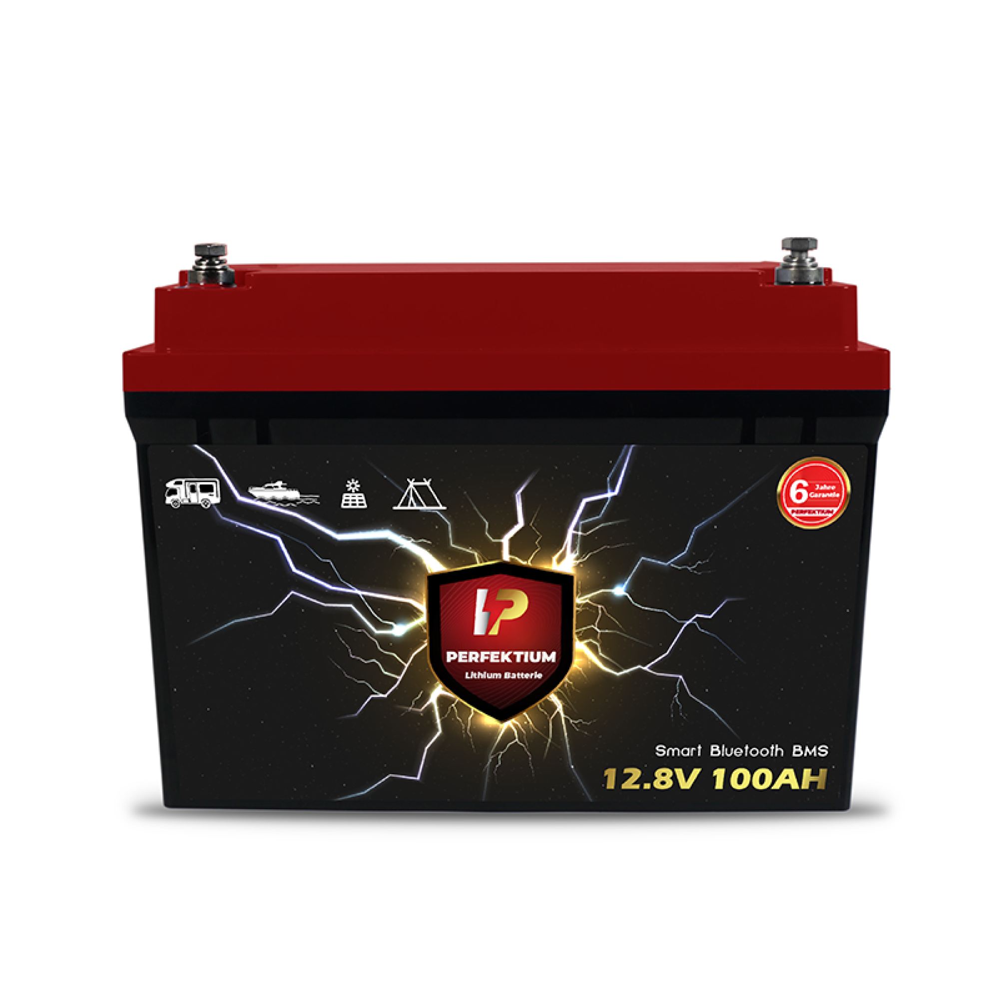 Perfektium LiFePO4 PF-12.8V 100Ah – Lithium Batterie Smart BMS mit Bluetooth – 6 Jahre Garantie