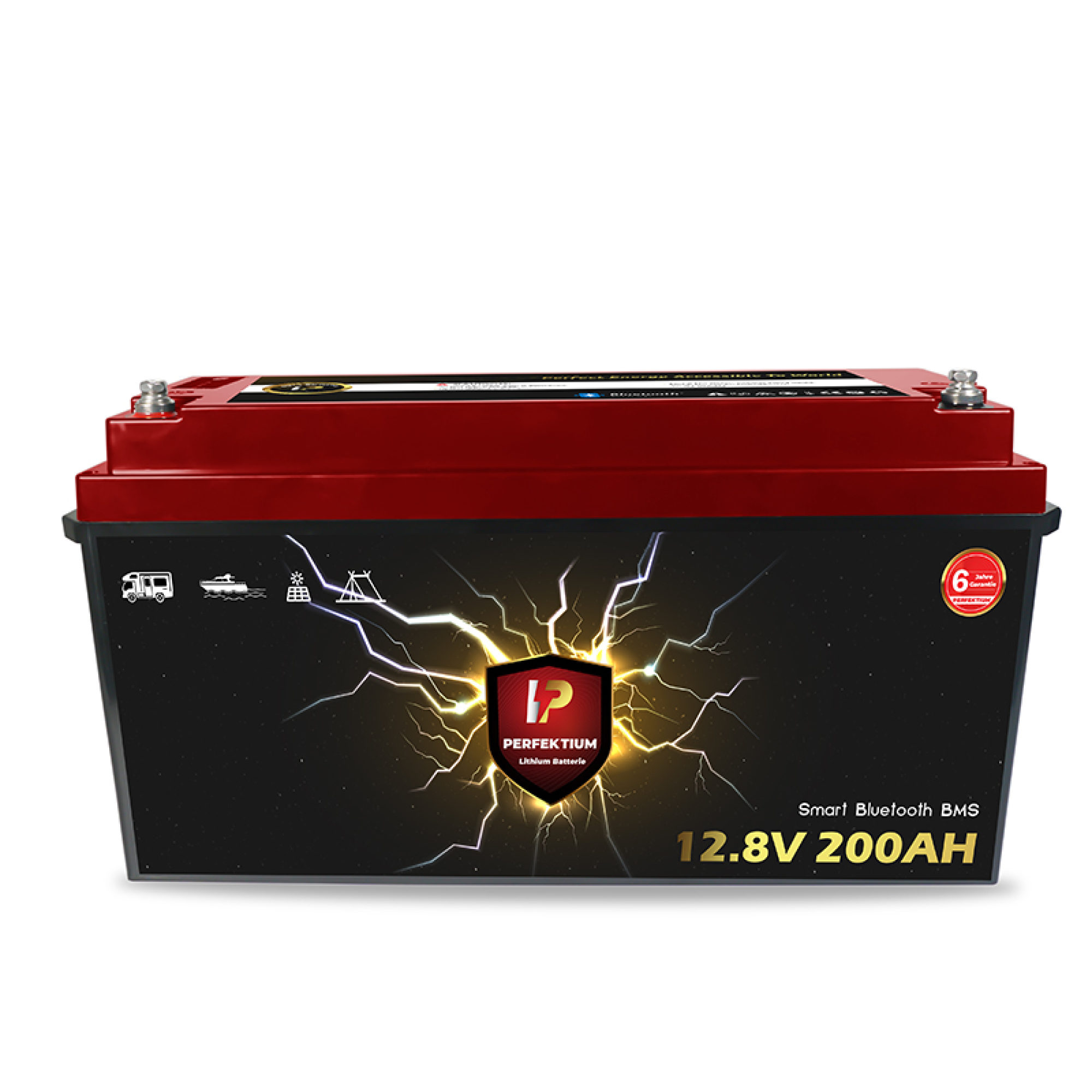 Perfektium LiFePO4 PF-12.8V 200Ah – Lithium Batterie Smart BMS mit Bluetooth – 6 Jahre Garantie