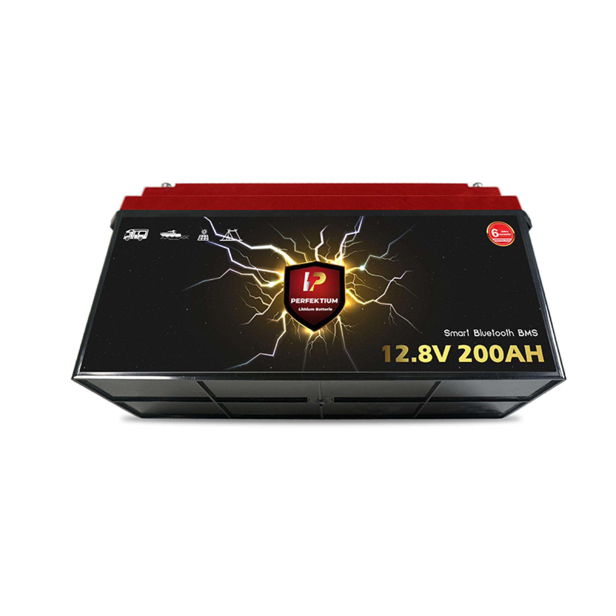 Perfektium LiFePO4 PF-12.8V 200Ah – Lithium Batterie Smart BMS mit Bluetooth – 6 Jahre Garantie
