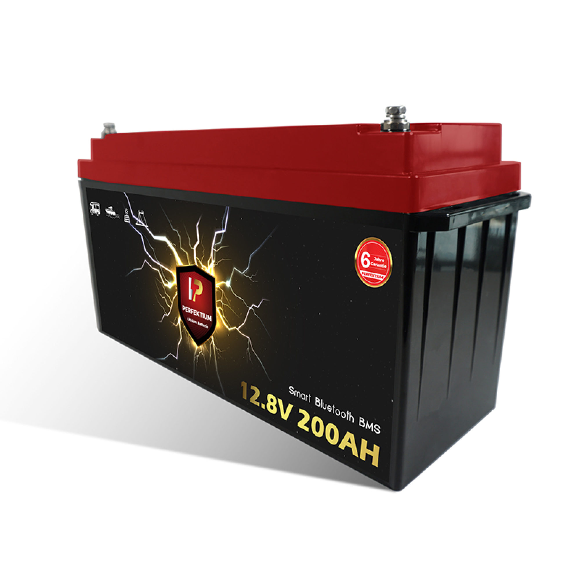 Perfektium LiFePO4 PF-12.8V 200Ah – Lithium Batterie Smart BMS mit Bluetooth – 6 Jahre Garantie