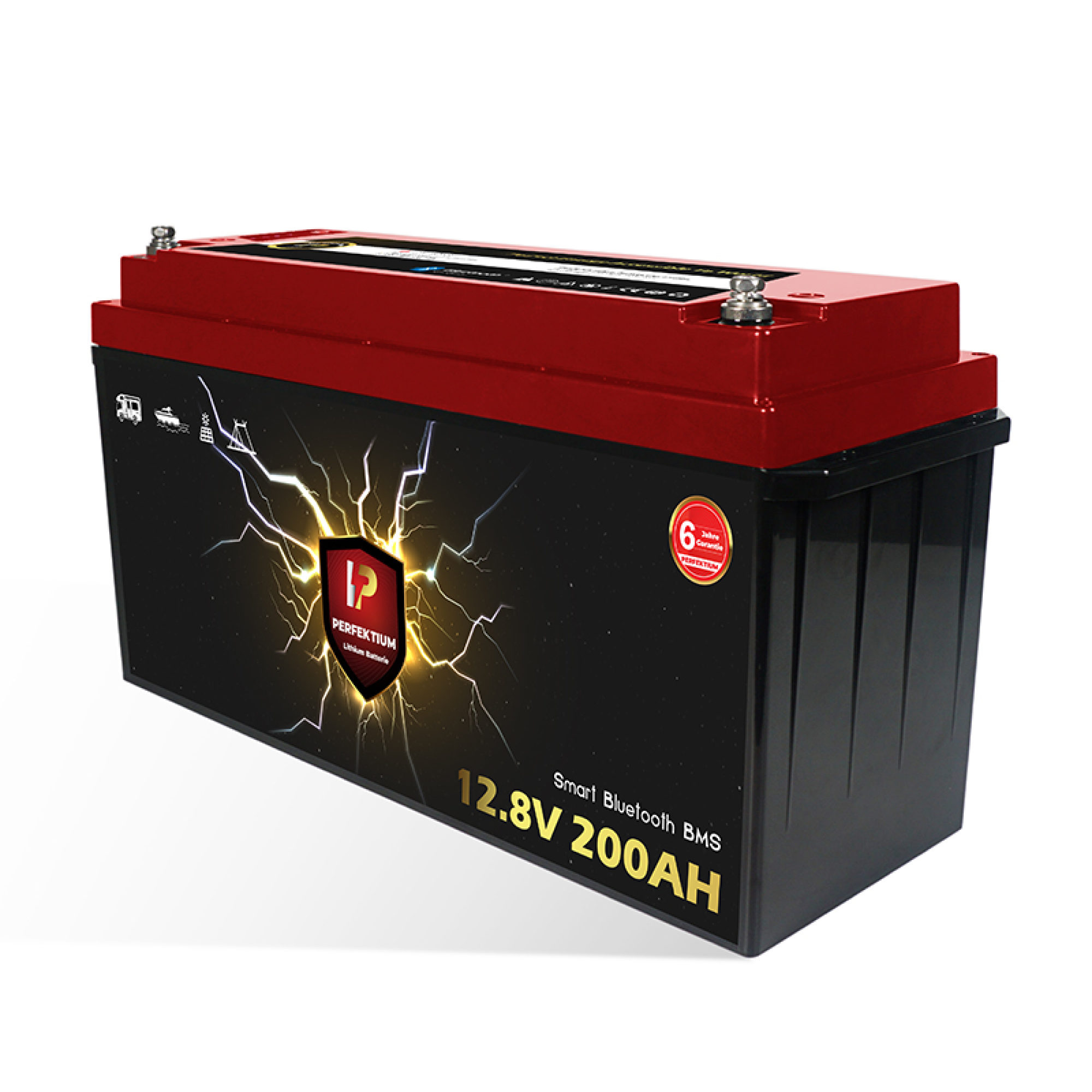 Perfektium LiFePO4 PF-12.8V 200Ah – Lithium Batterie Smart BMS mit Bluetooth – 6 Jahre Garantie
