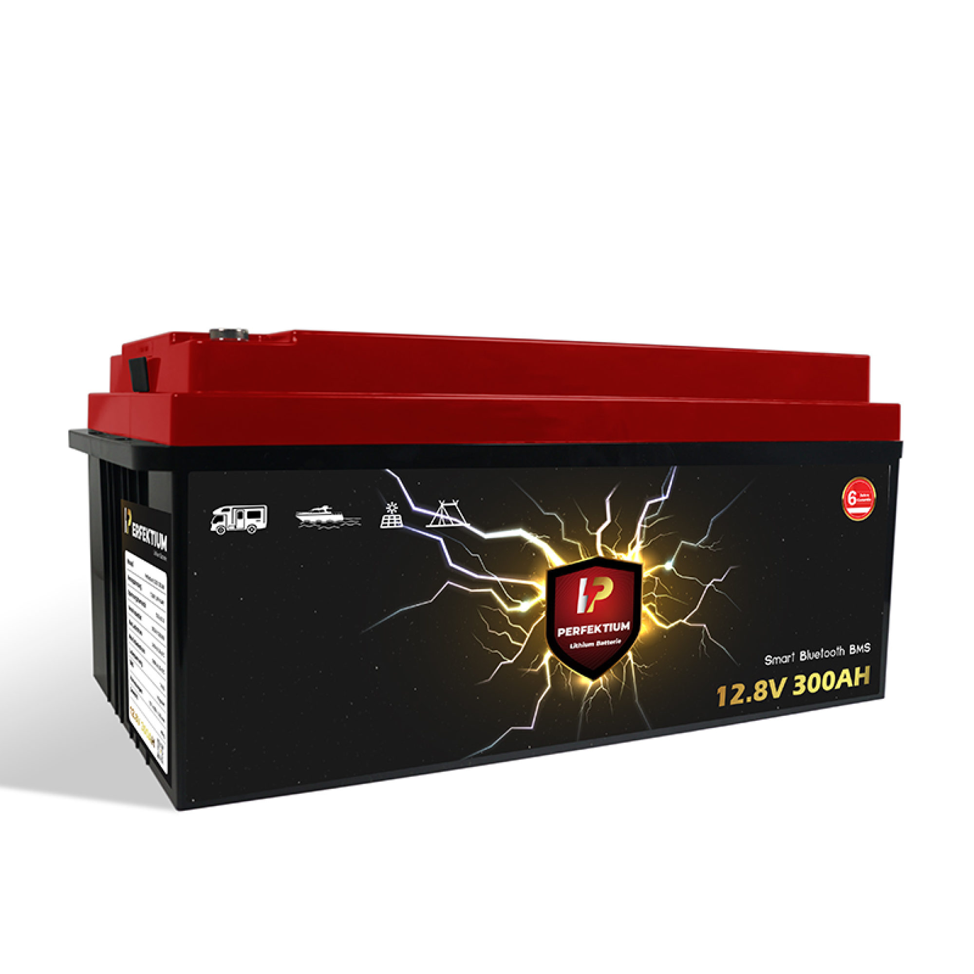 Perfektium LiFePO4 PF-12.8V 300Ah – Lithium Batterie Smart BMS mit Bluetooth – 6 Jahre Garantie