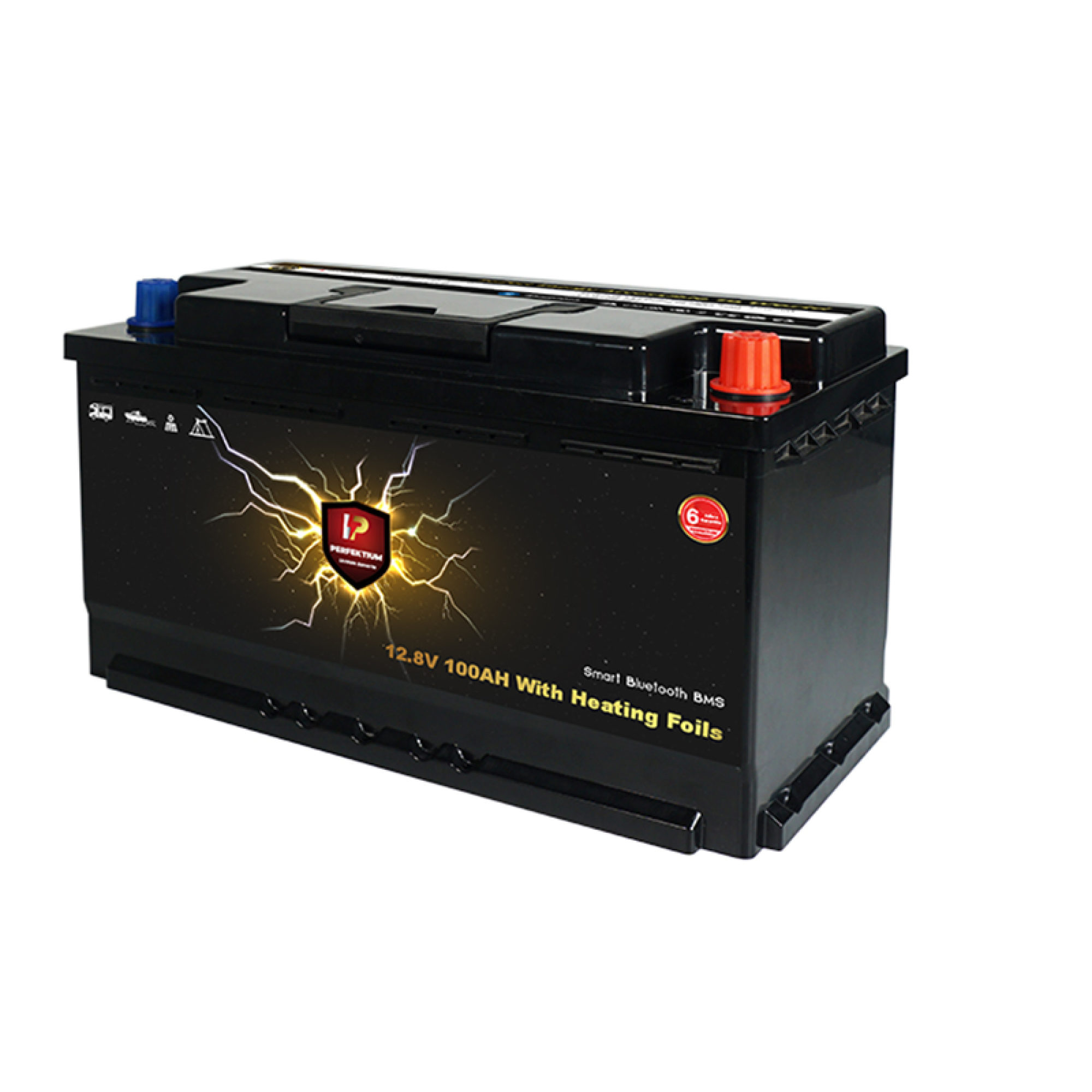 Perfektium LiFePO4 PF-Untersitz-12.8V 100Ah – Lithium Batterie Smart BMS mit Bluetooth und Heizung – 6 Jahre Garantie