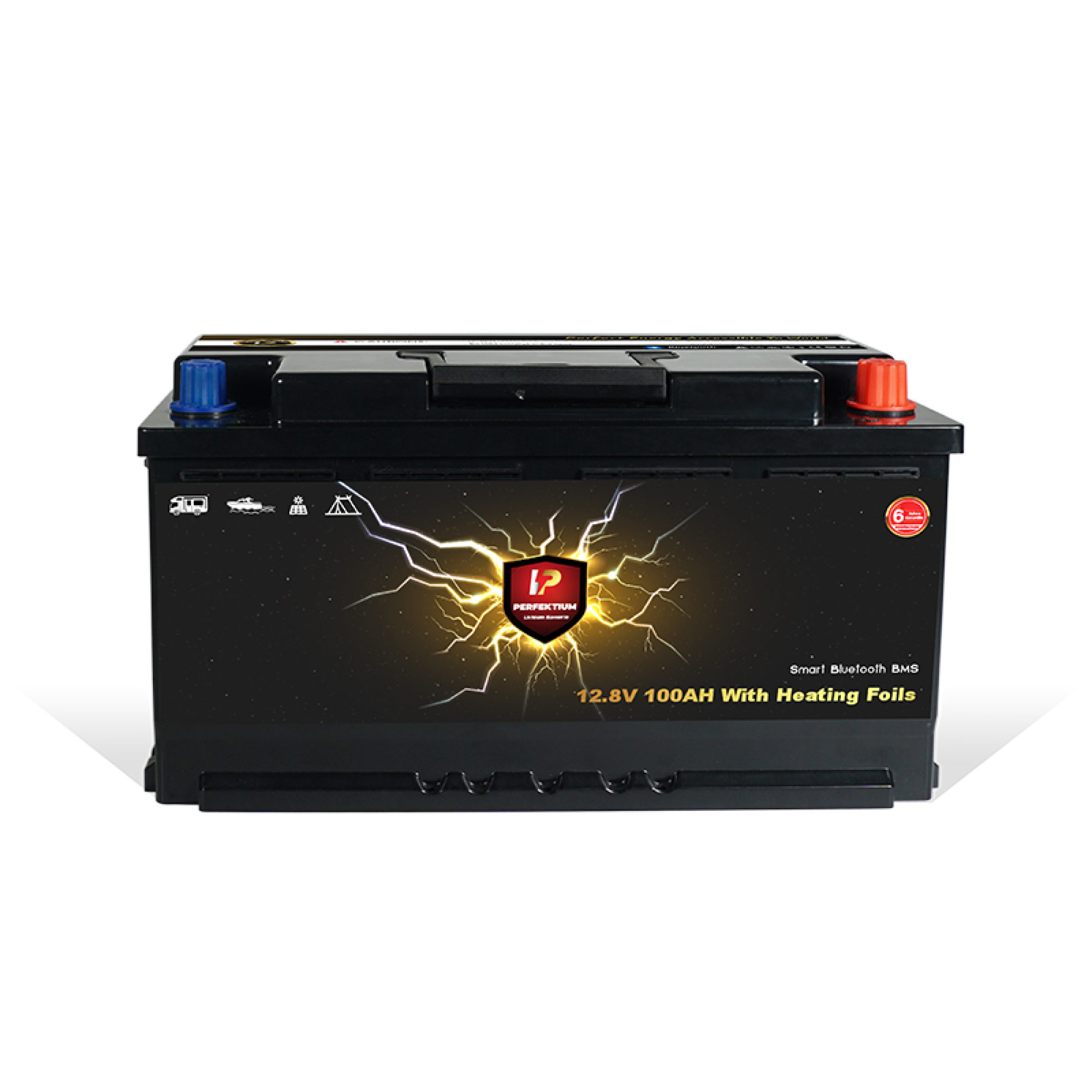 Perfektium LiFePO4 PF-Untersitz-12.8V 100Ah – Lithium Batterie Smart BMS mit Bluetooth und Heizung – 6 Jahre Garantie