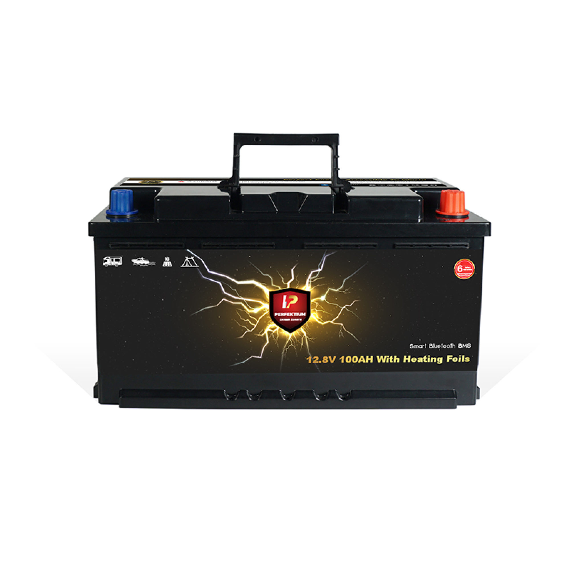 Perfektium LiFePO4 PF-Untersitz-12.8V 100Ah – Lithium Batterie Smart BMS mit Bluetooth und Heizung – 6 Jahre Garantie