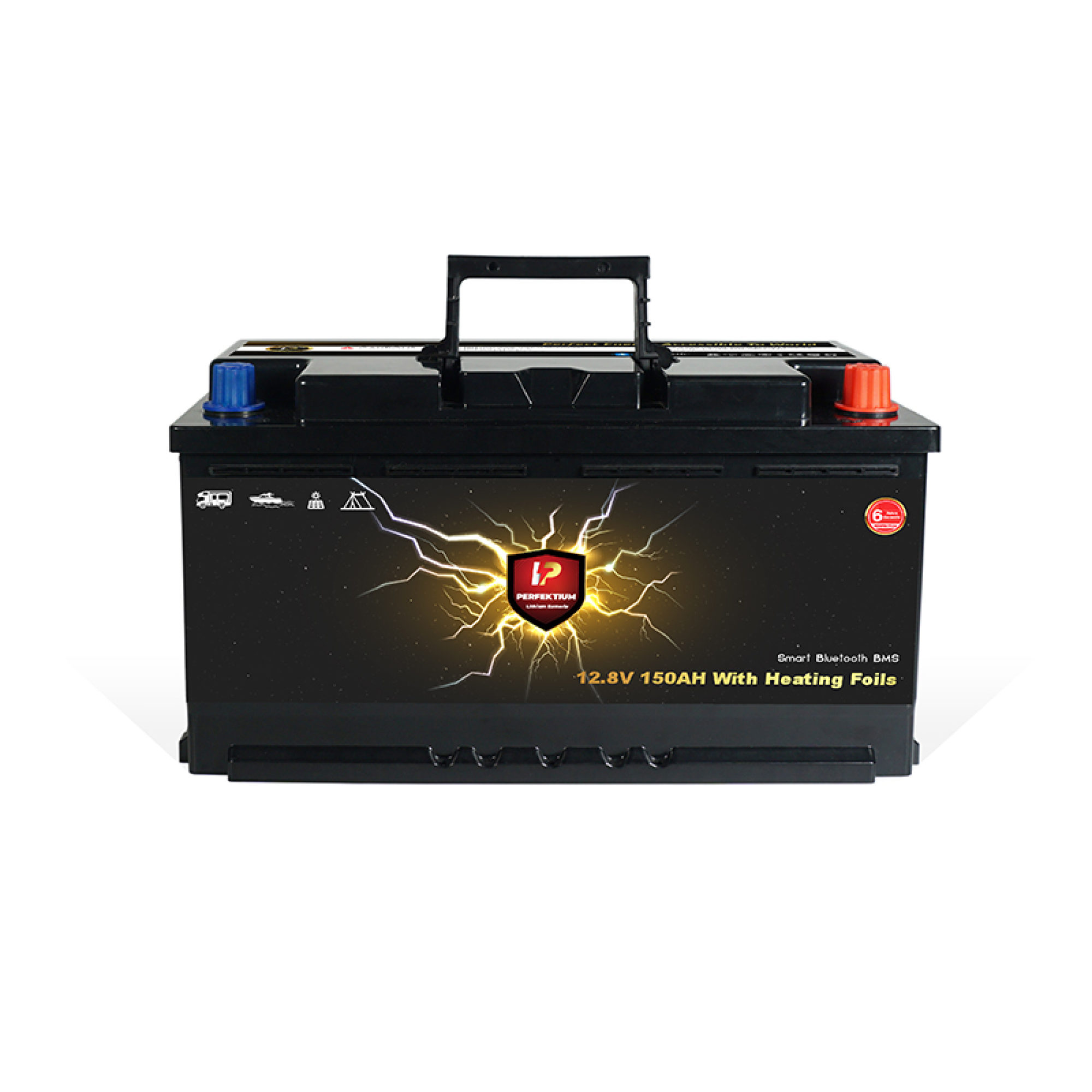Perfektium LiFePO4 PF-Untersitz-12.8V 150Ah – Lithium Batterie Smart BMS mit Bluetooth und Heizung – 6 Jahre Garantie