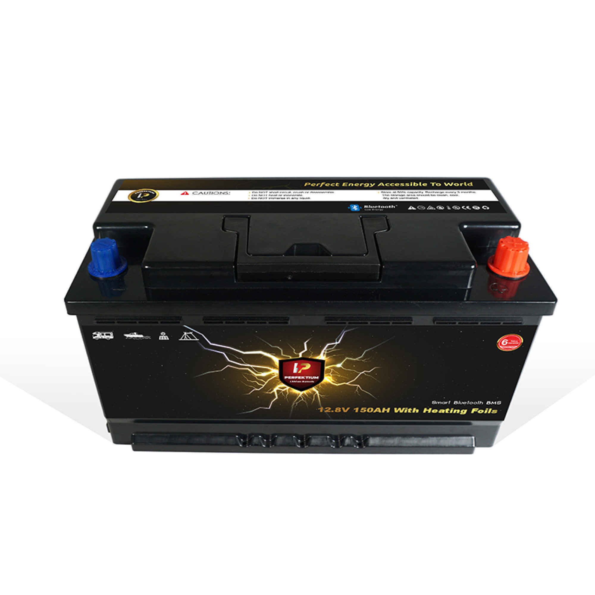 Perfektium LiFePO4 PF-Untersitz-12.8V 150Ah – Lithium Batterie Smart BMS mit Bluetooth und Heizung – 6 Jahre Garantie