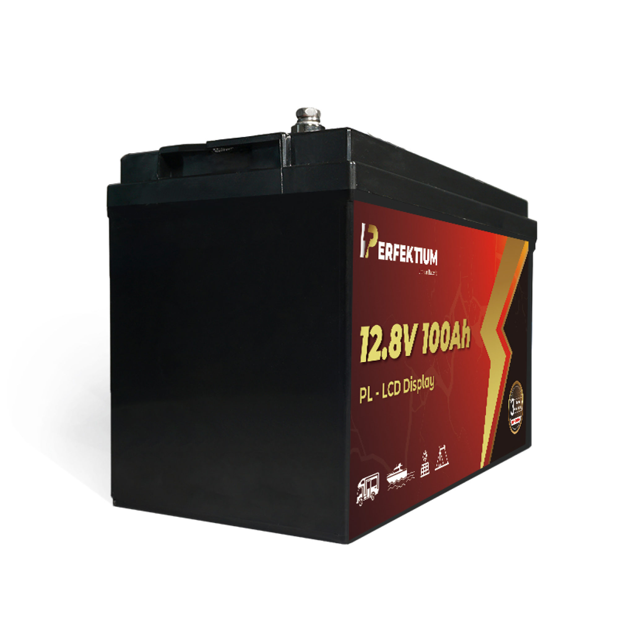 Perfektium LiFePO4 PL-12.8V 100Ah – Lithium Batterie Smart BMS mit LCD – 3 Jahre Garantie