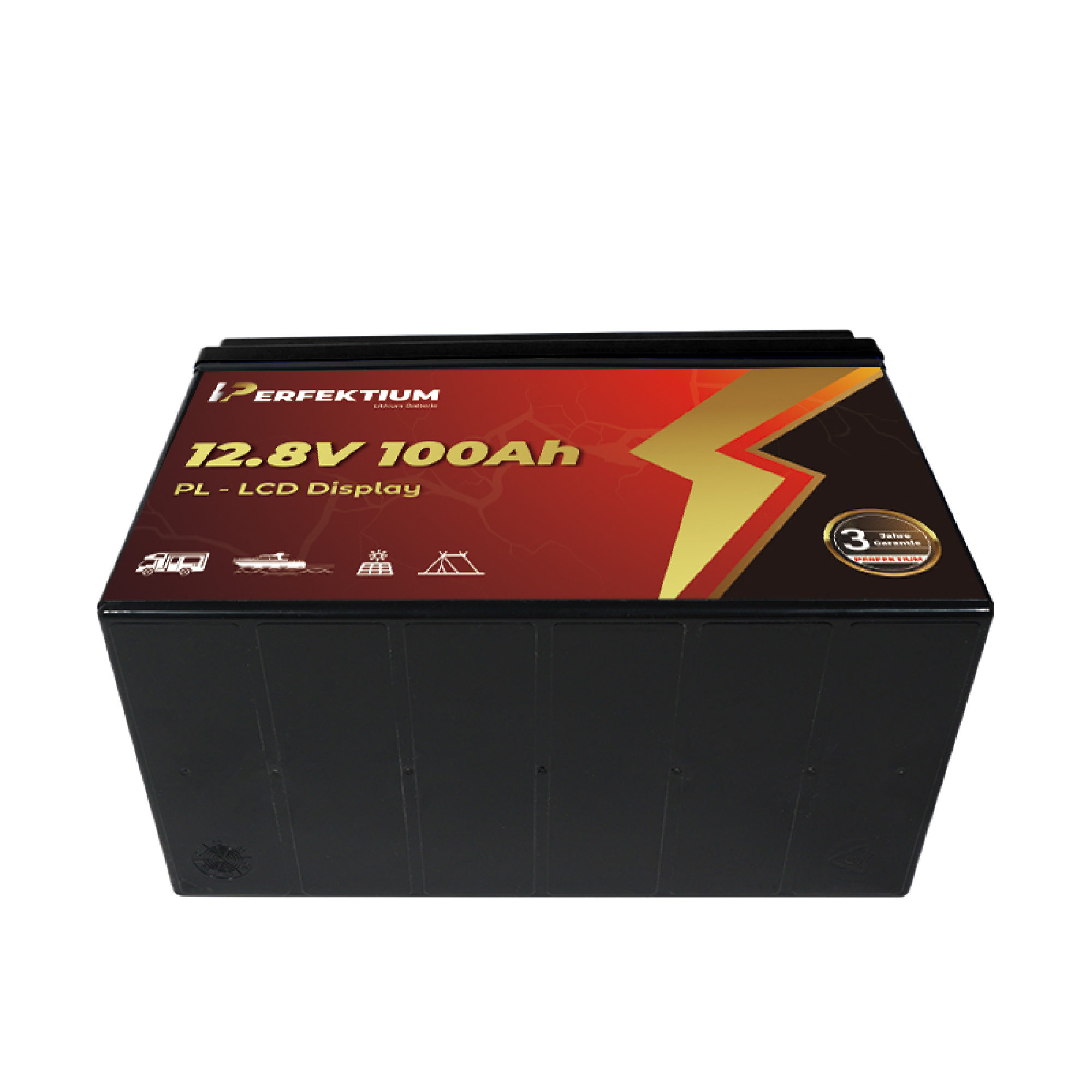 Perfektium LiFePO4 PL-12.8V 100Ah – Lithium Batterie Smart BMS mit LCD – 3 Jahre Garantie