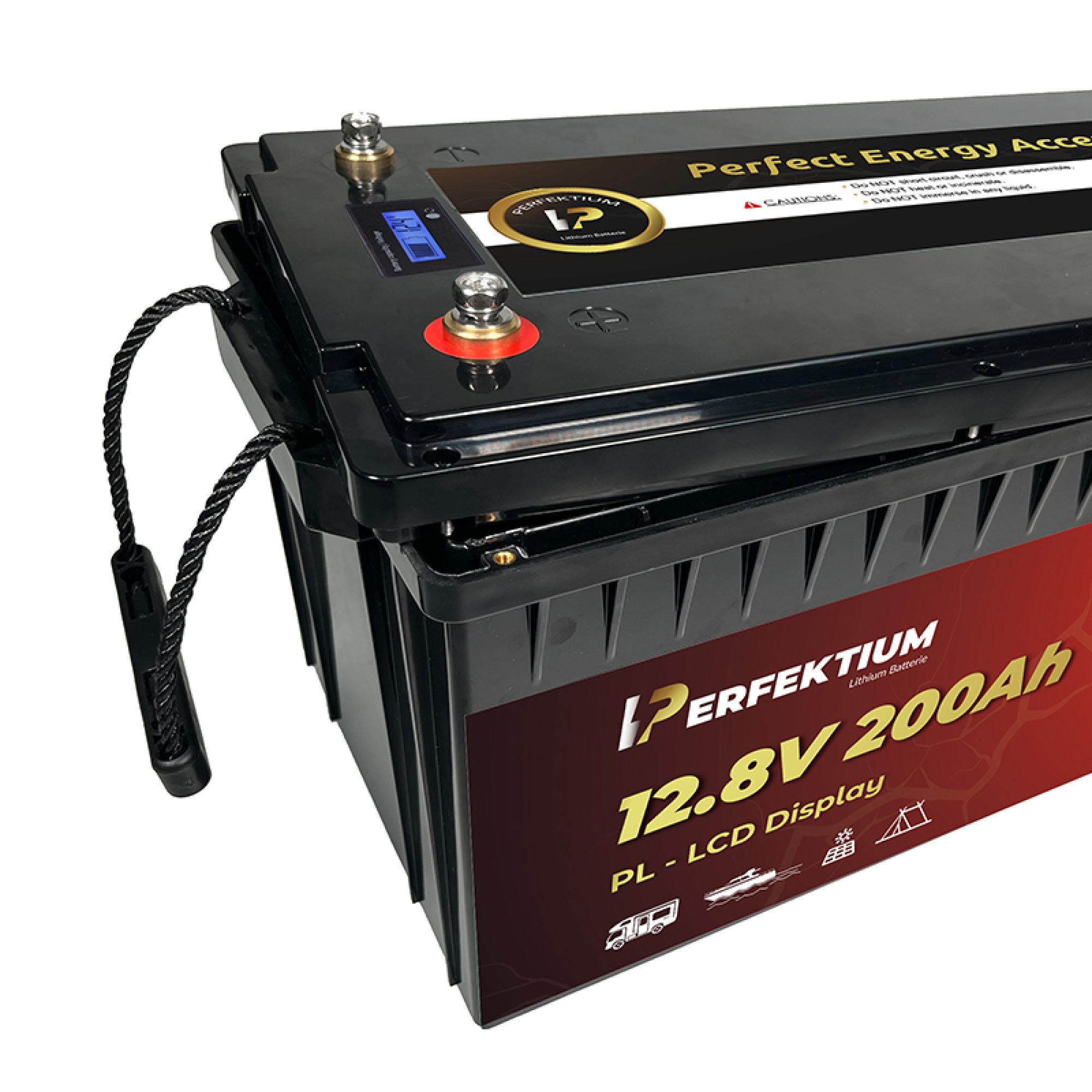 Perfektium LiFePO4 PL-12.8V 200Ah – Lithium Batterie Smart BMS mit LCD – 3 Jahre Garantie