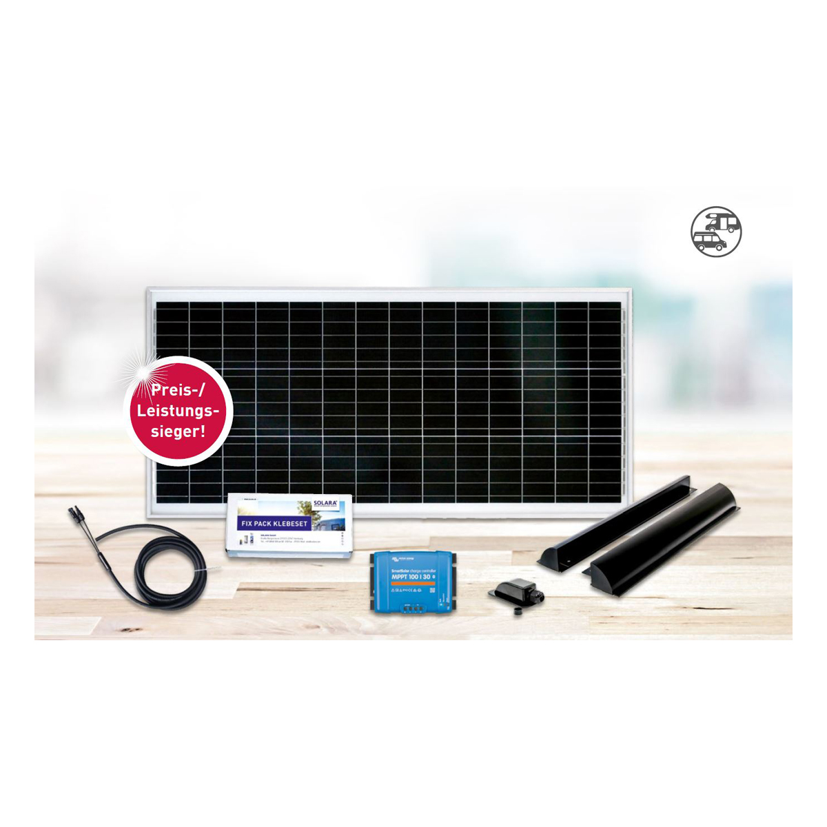 Solarset Wohnmobil MPPT 110W/220W, Preis-/Leistungssieger, geprüfte Qualität aus Deutschland