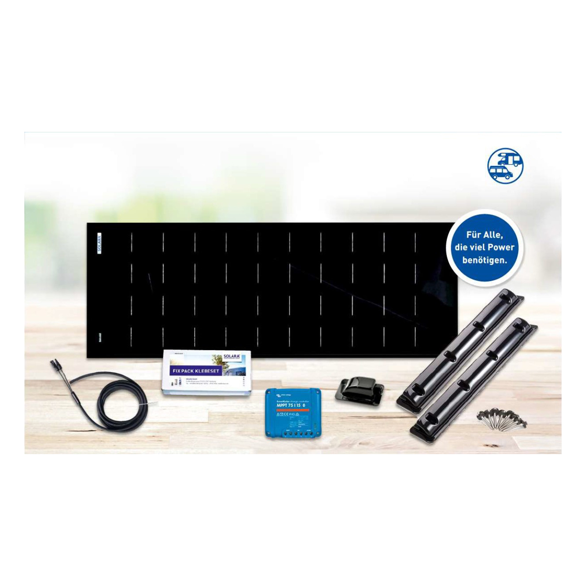 Solarset Wohnmobil PowerPack 125W/160W/250W/320W – Markenprodukt aus Deutschland, 5 Jahre Garantie