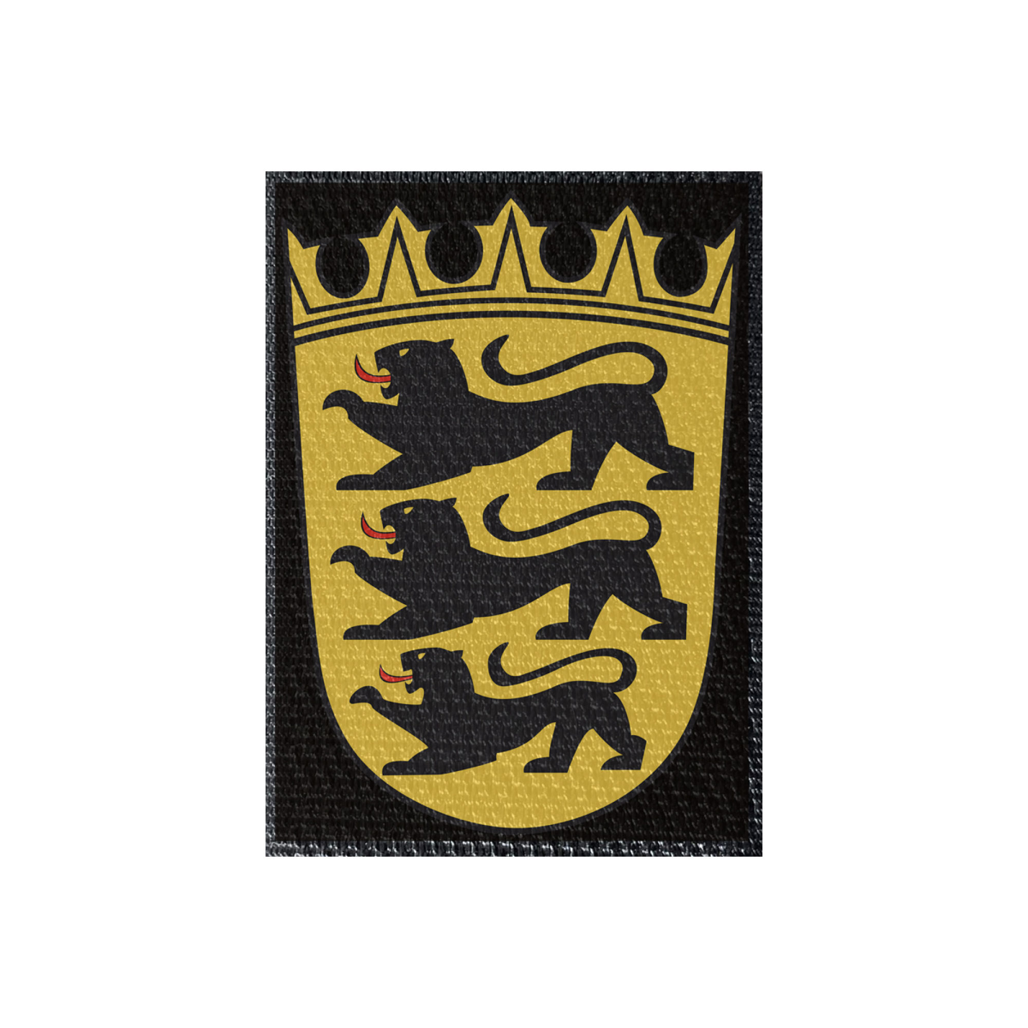 Wappen Baden-Württemberg 50x70mm Schwarz, Klett Patch