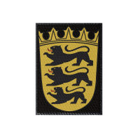 Wappen Baden-Württemberg 50x70mm Schwarz, Klett Patch