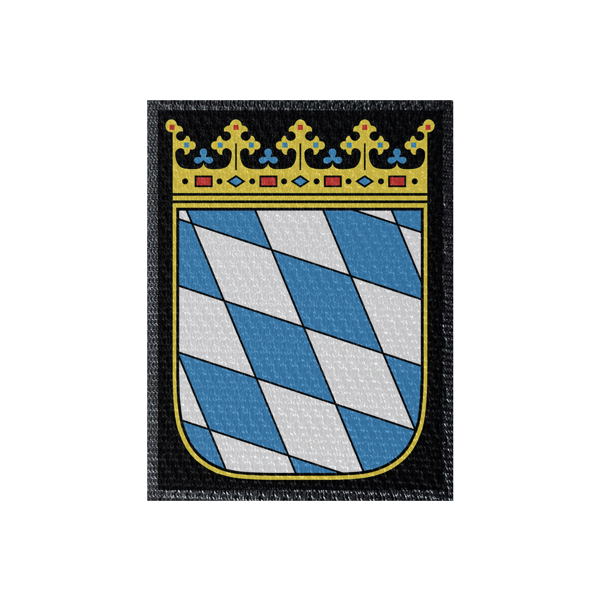 Wappen Bayern 50x67mm Schwarz, Klett Patch