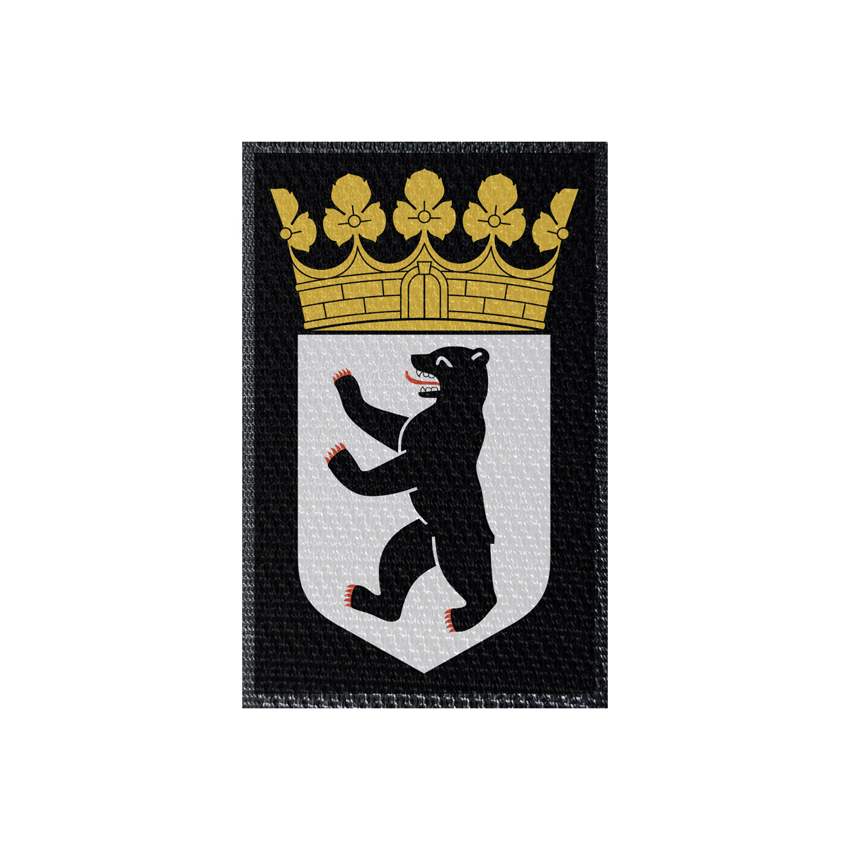 Wappen Berlin 50x80mm Schwarz, Klett Patch