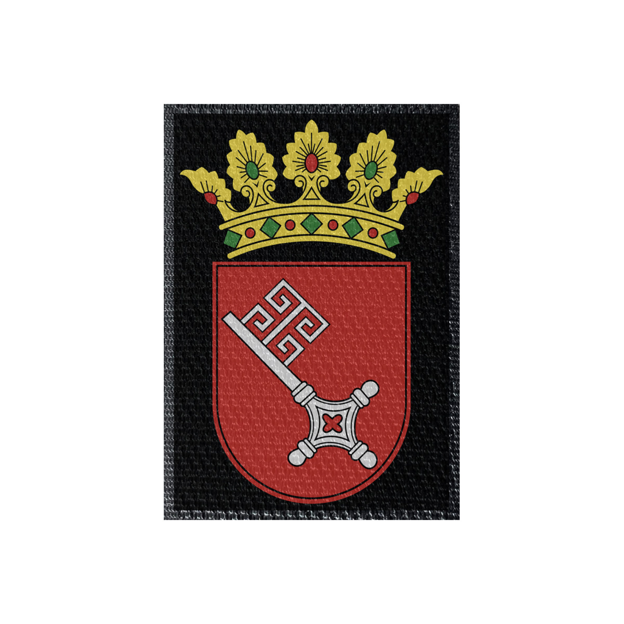 Wappen Bremen 50x72mm Schwarz, Klett Patch