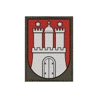Wappen Hamburg 50x70mm Oliv, Klett Patch