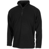 Shirt,  "Troyer",  Microfleece, langarm,  schwarz,  200 g/m² (XXXL)