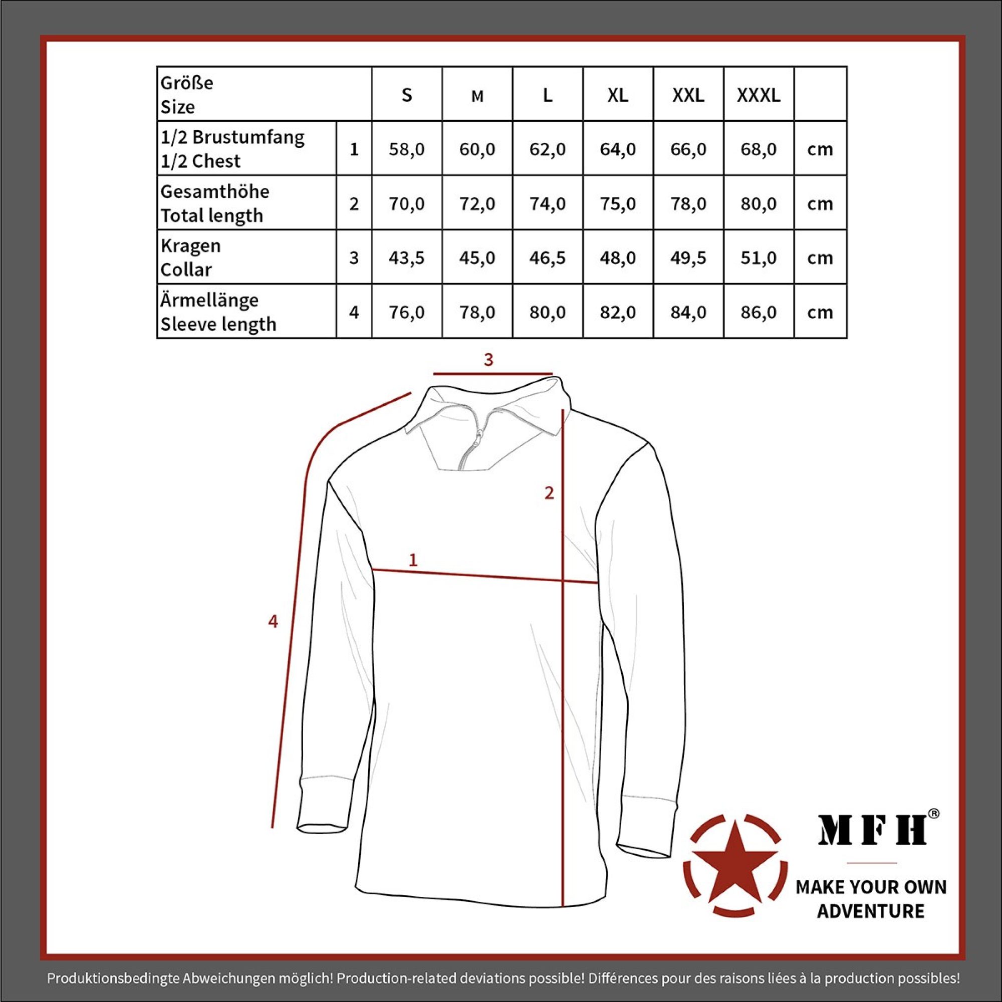 Shirt,  „Troyer“,  Microfleece, langarm,  oliv,  200 g/m²