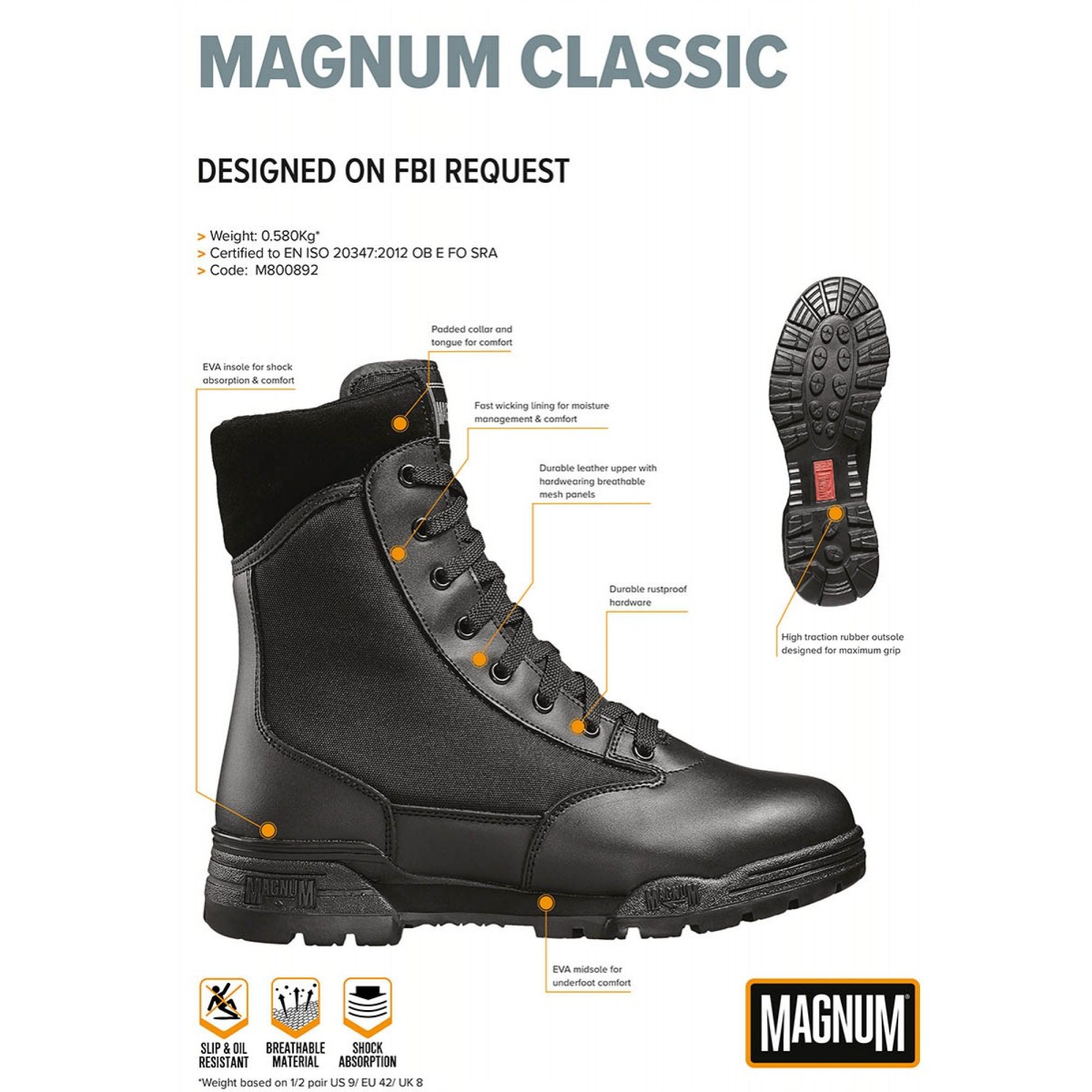 Einsatzstiefel,  "MAGNUM", Classic,  schwarz – Bild 3