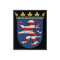 Wappen Hessen 50x60mm Schwarz, Klett Patch