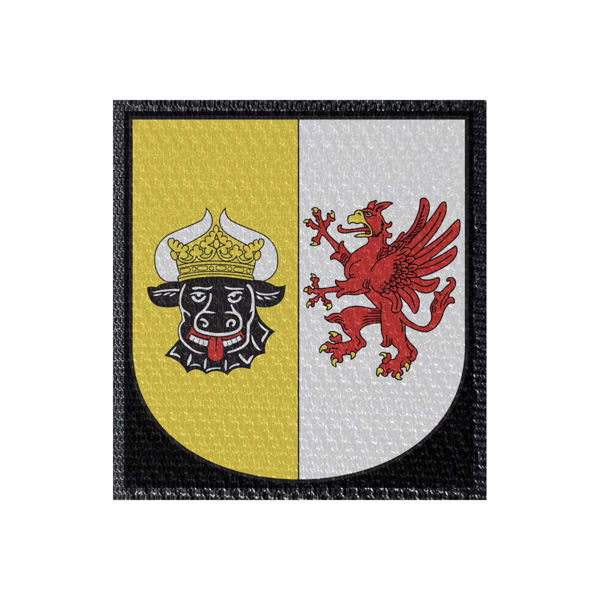 Wappen Mecklenburg-Vorpommern 50x54mm Schwarz, Klett Patch