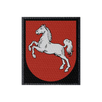Wappen Niedersachsen 50x60mm Schwarz, Klett Patch