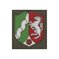 Wappen Nordrhein-Westfalen 50x58mm Oliv, Klett Patch