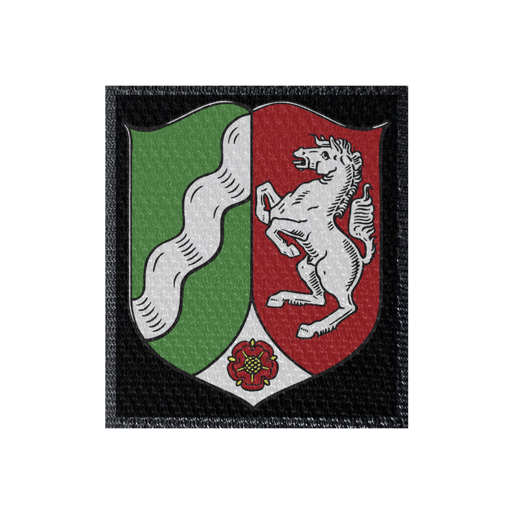 Wappen Nordrhein-Westfalen 50x58mm Schwarz, Klett Patch